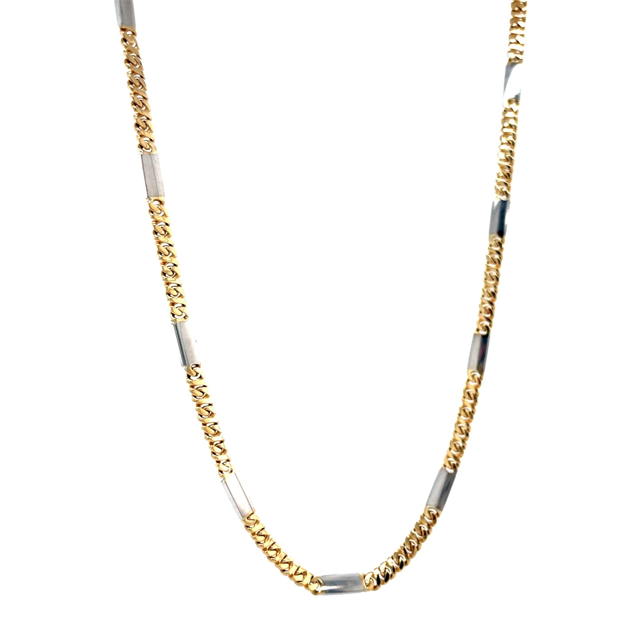 Gold bicolour necklace 46.5 cm 14 karat