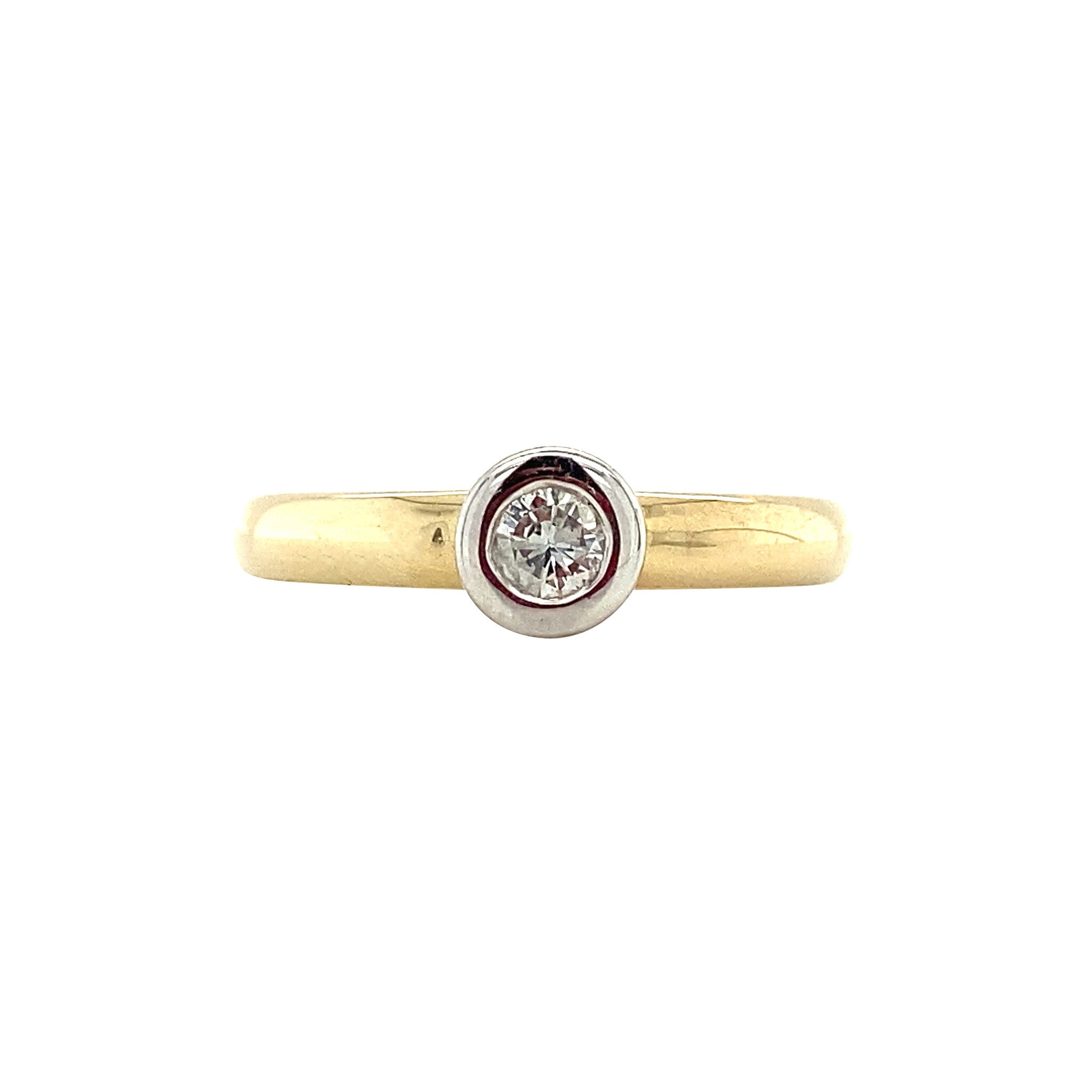 Gold solitaire ring with diamond 14 kt* new