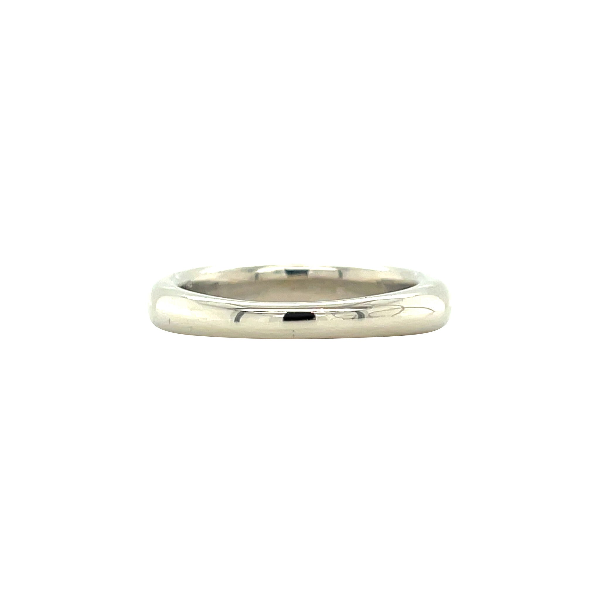 White gold smooth ring 14 karat