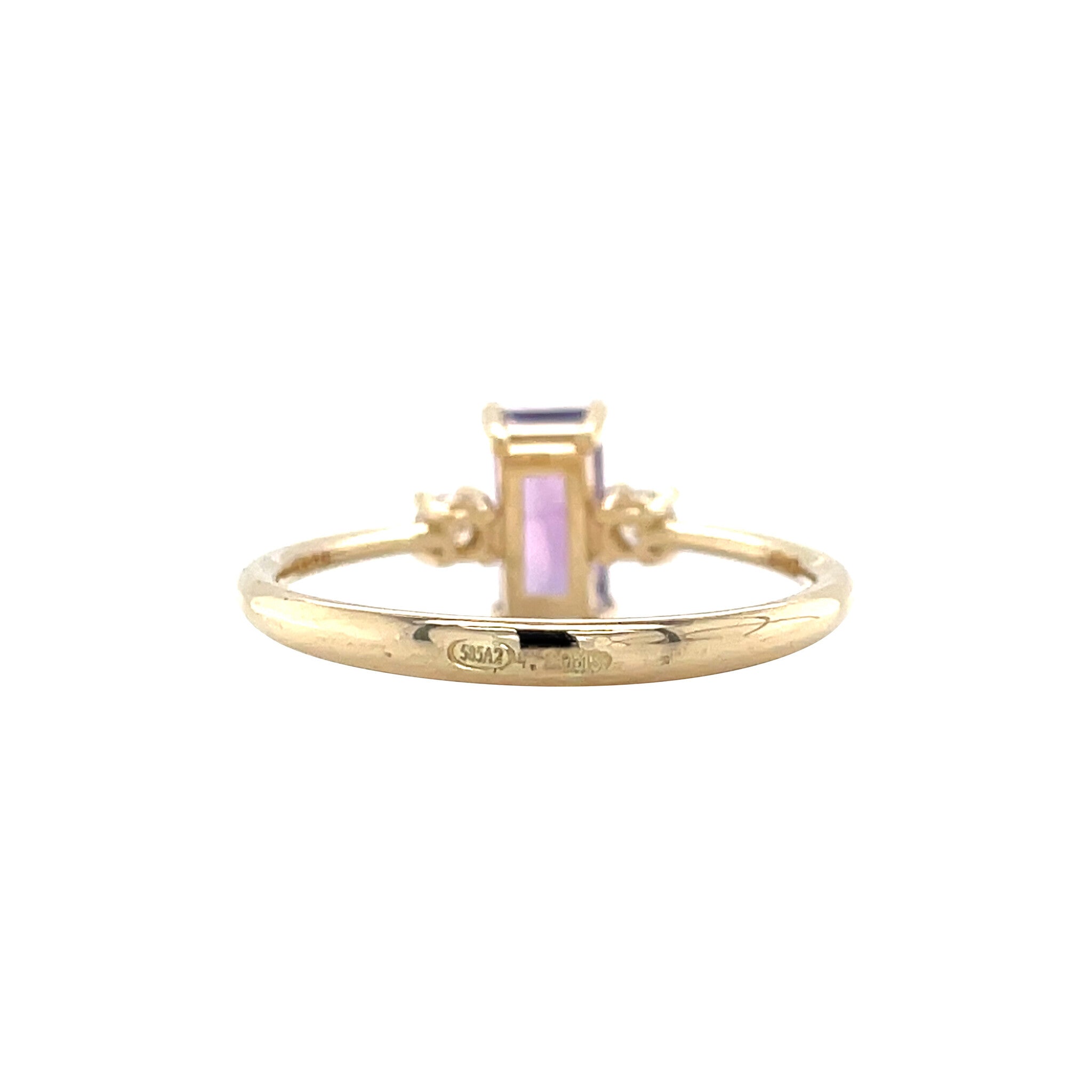 Gold ring with amethyst and diamond 14 karat* new