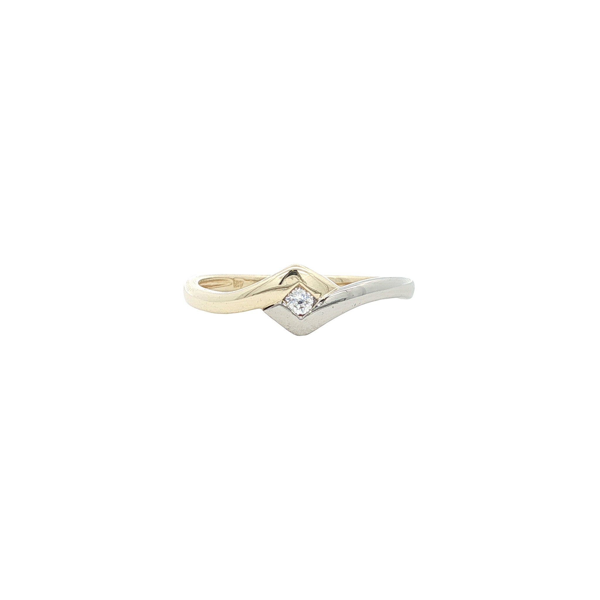 Gold ring with zirconia 14 karat