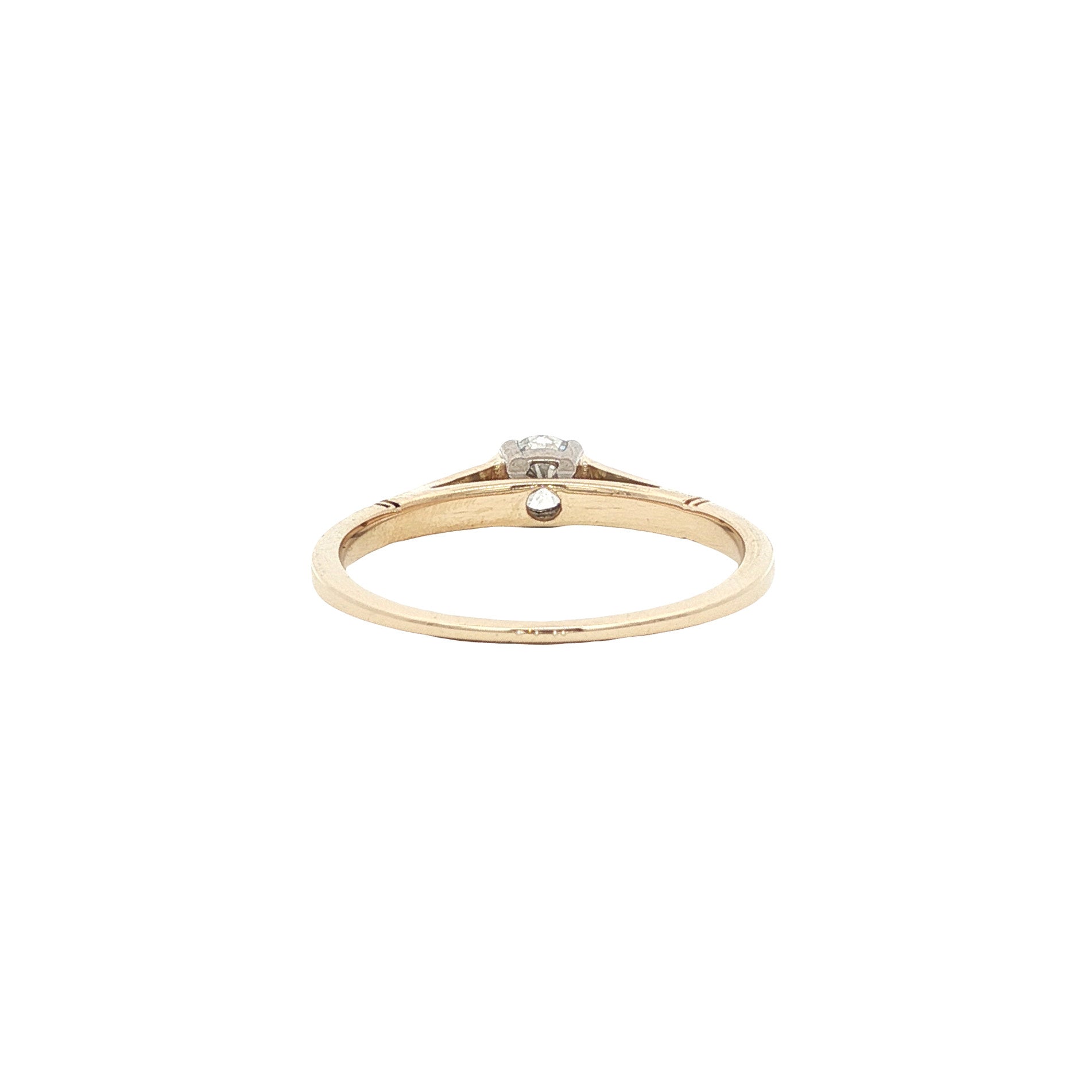 Gold solitaire ring with diamond 14 karat