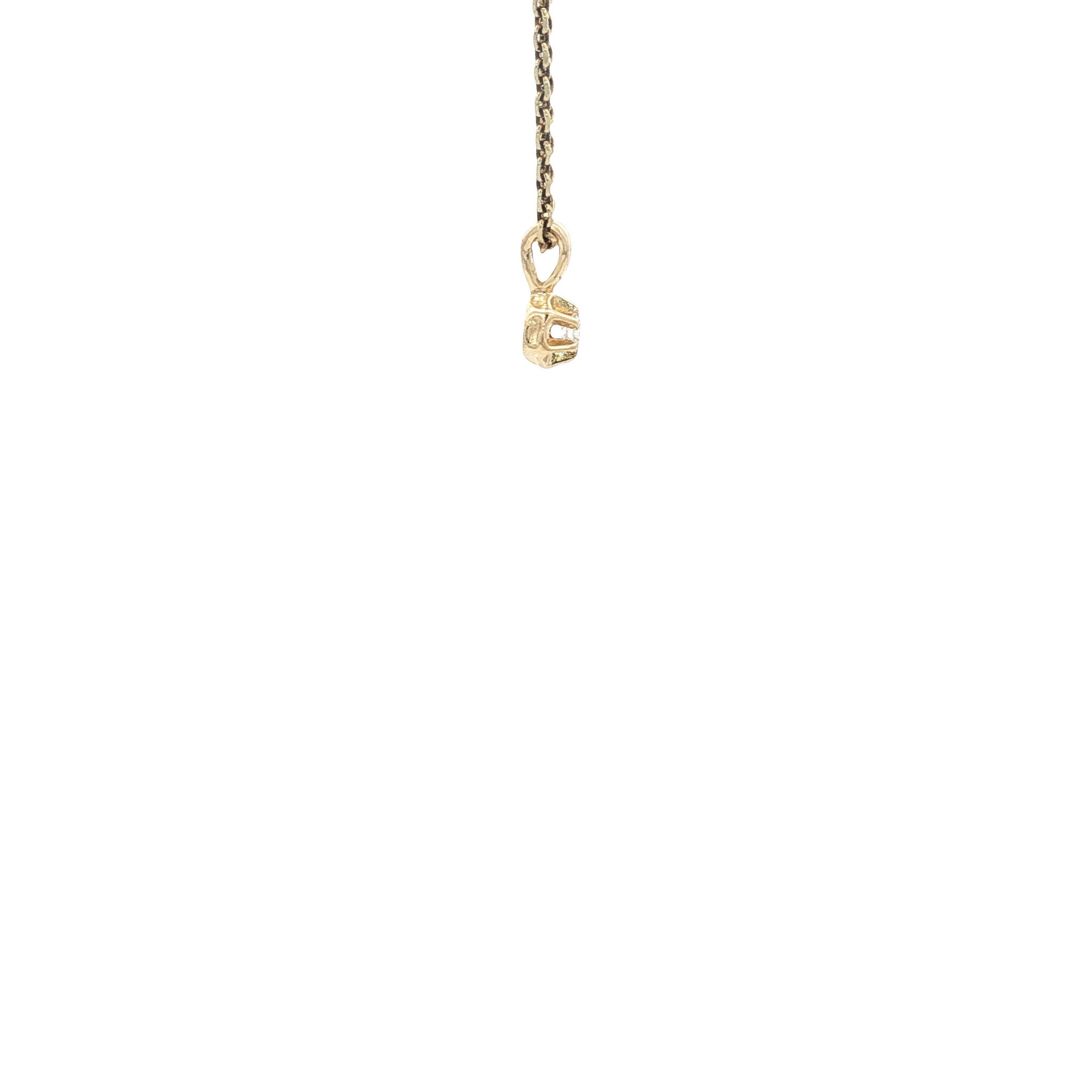 Gouden solitair hanger met diamant 14 karaat