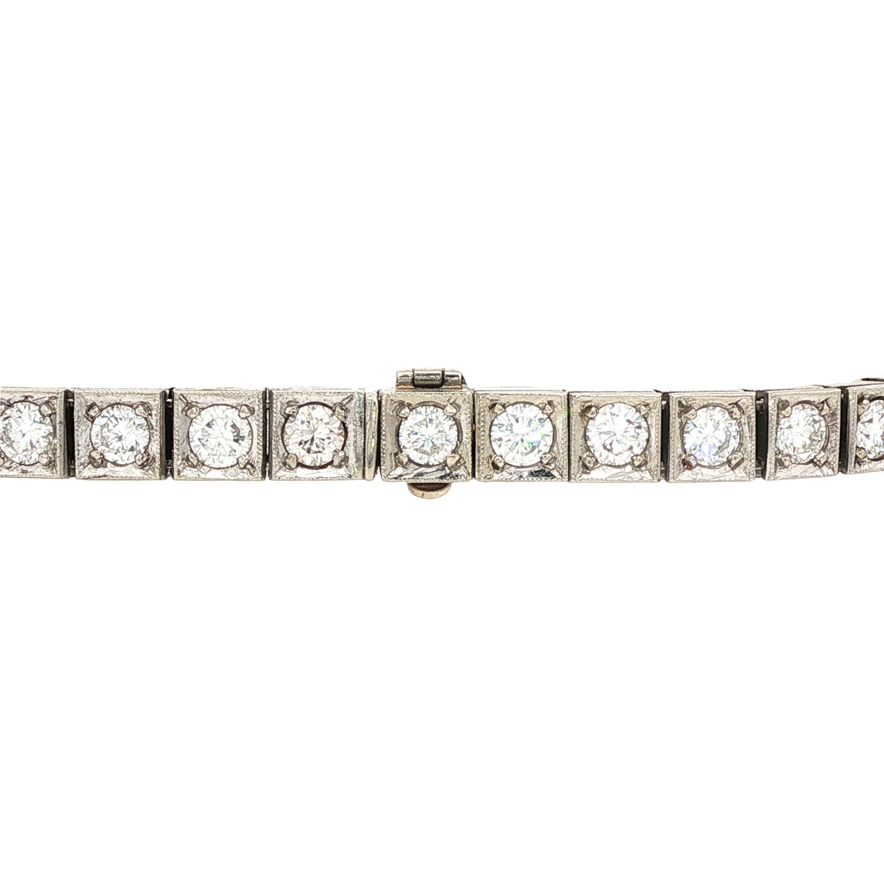Witgouden tennisarmband met diamant 14 karaat