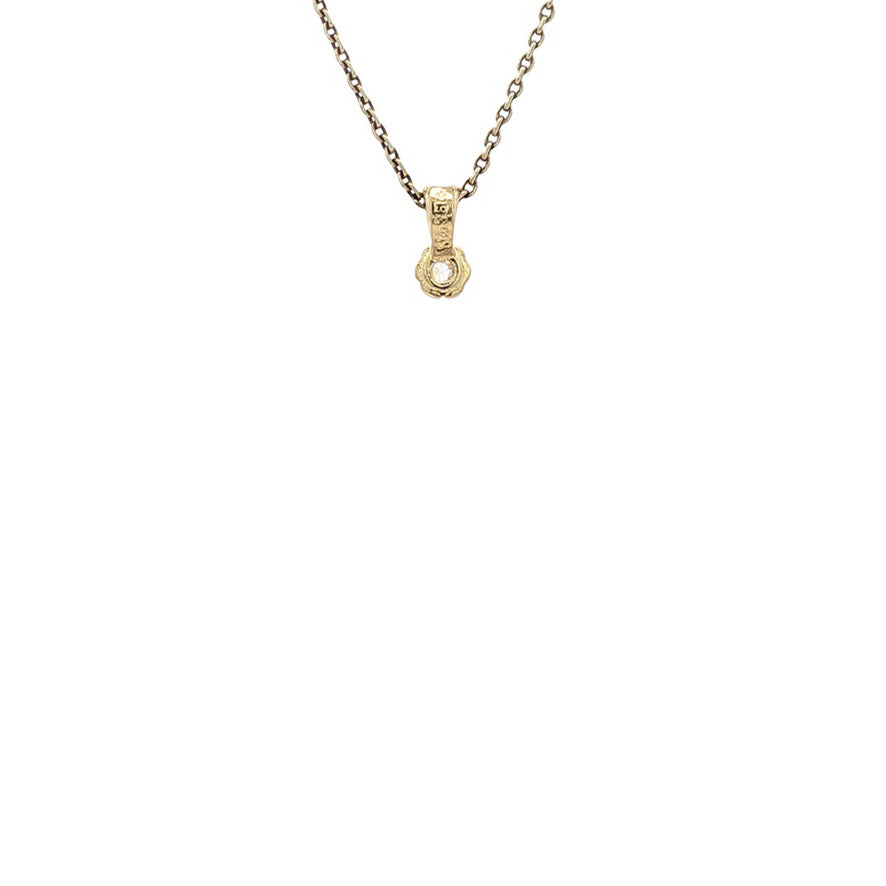 Gold solitaire pendant with zirconia 14 karat