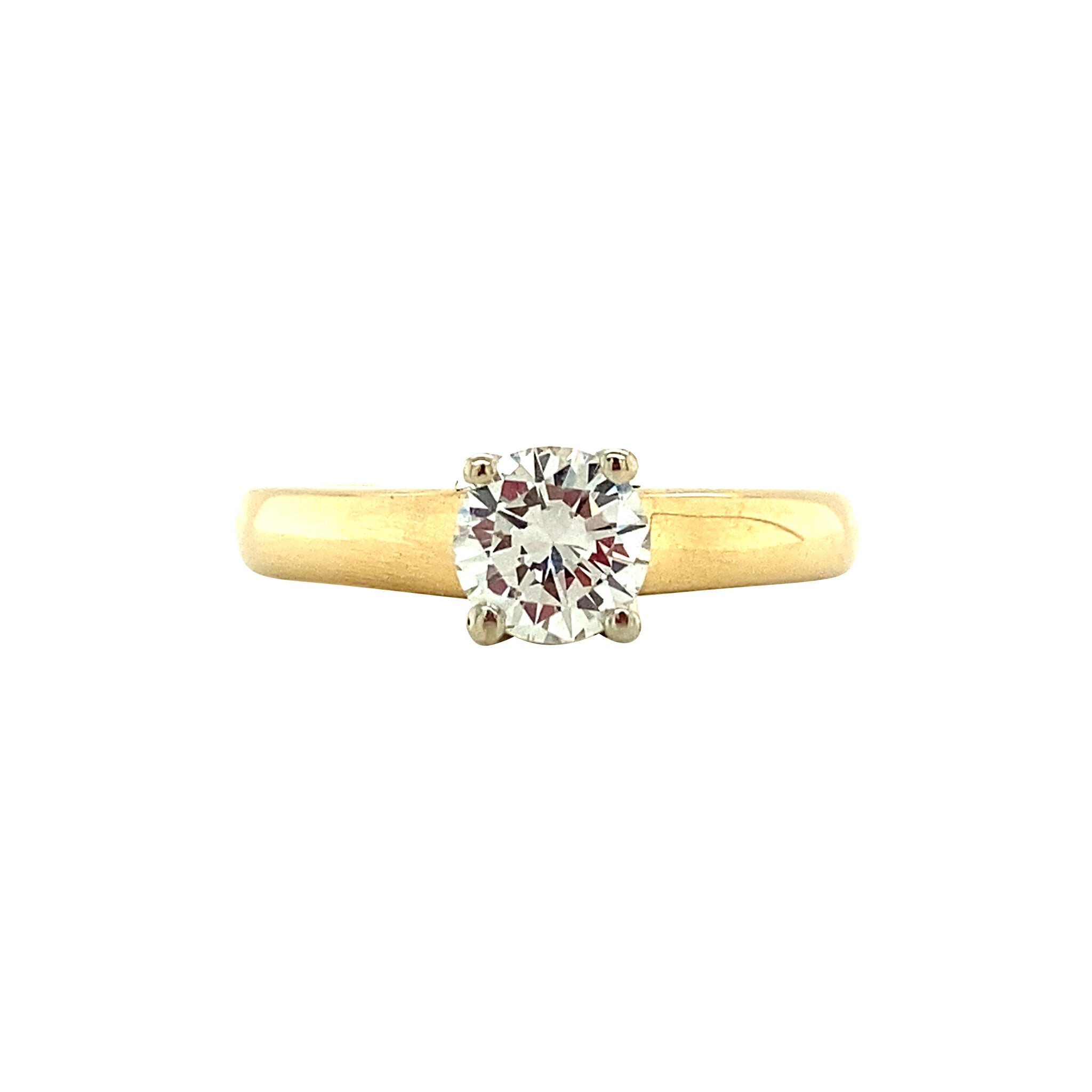 Gold solitaire ring with diamond 18 kt