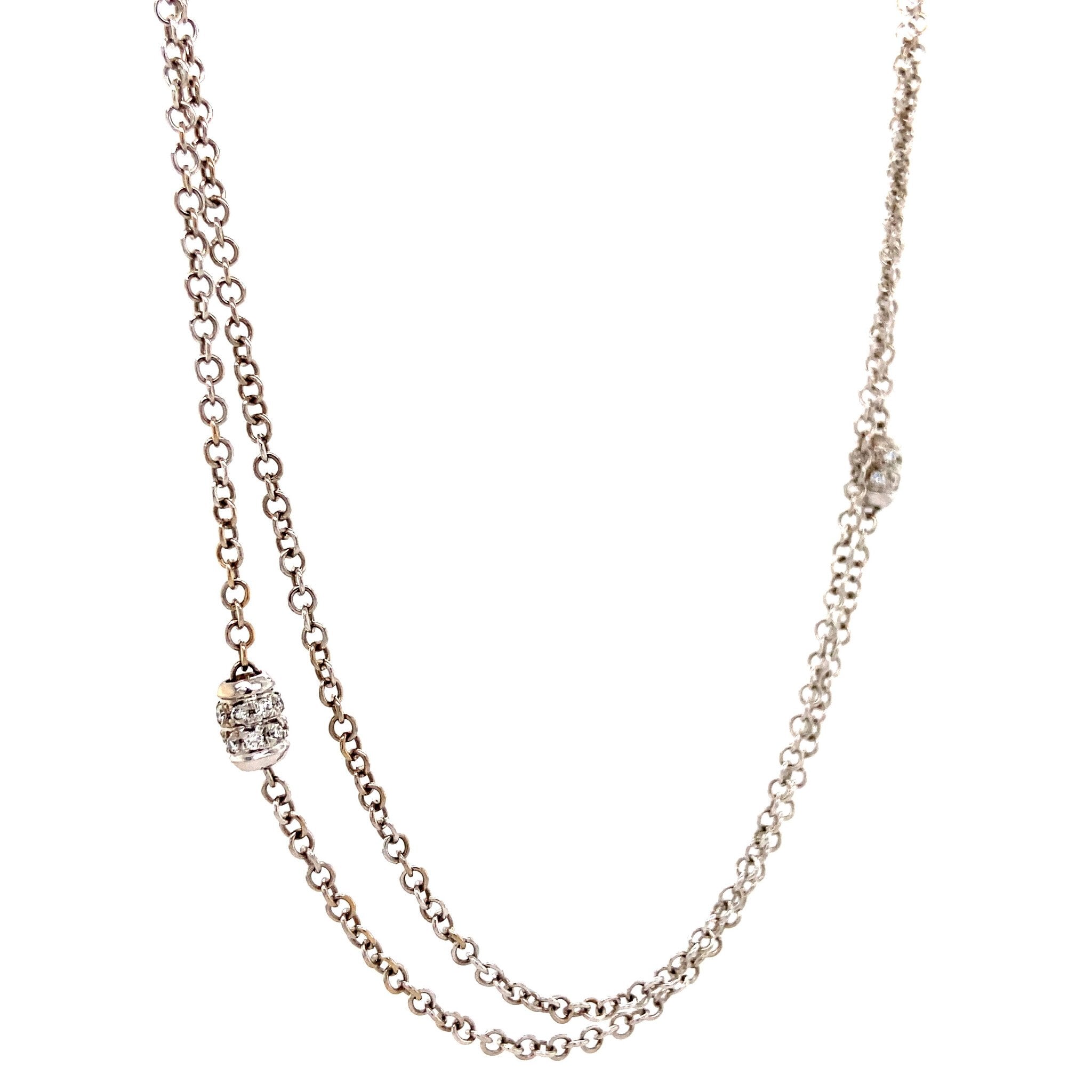 White gold anchor choker with diamond 41.5 cm 18 karat