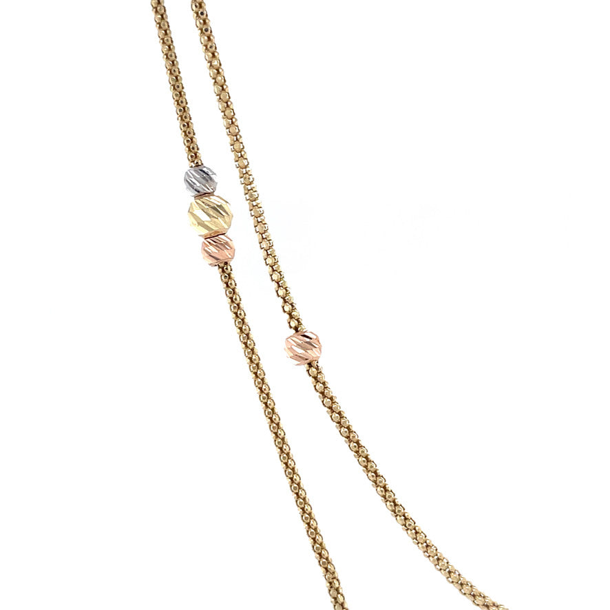 Tricolour gold necklace 58.5 cm 14 karat