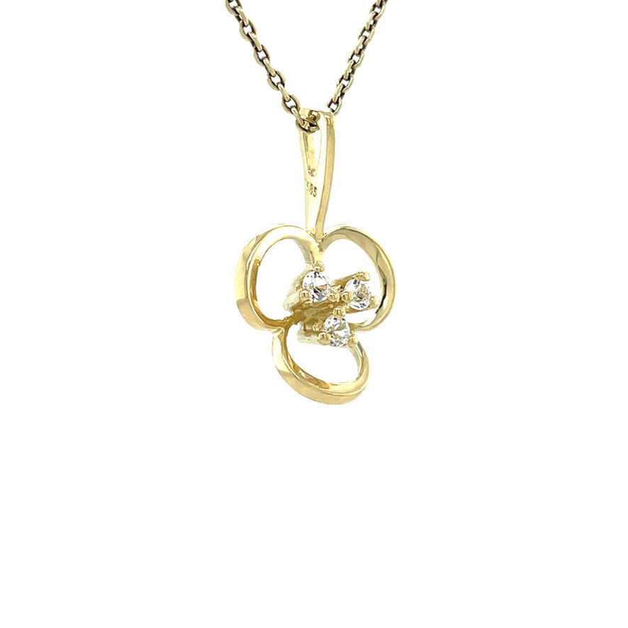 Gold pendant with zirconia 14 karat