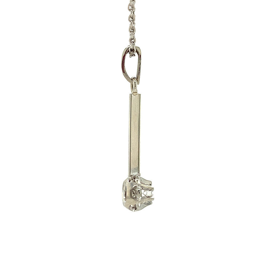 White gold pendant with diamond 14 kt