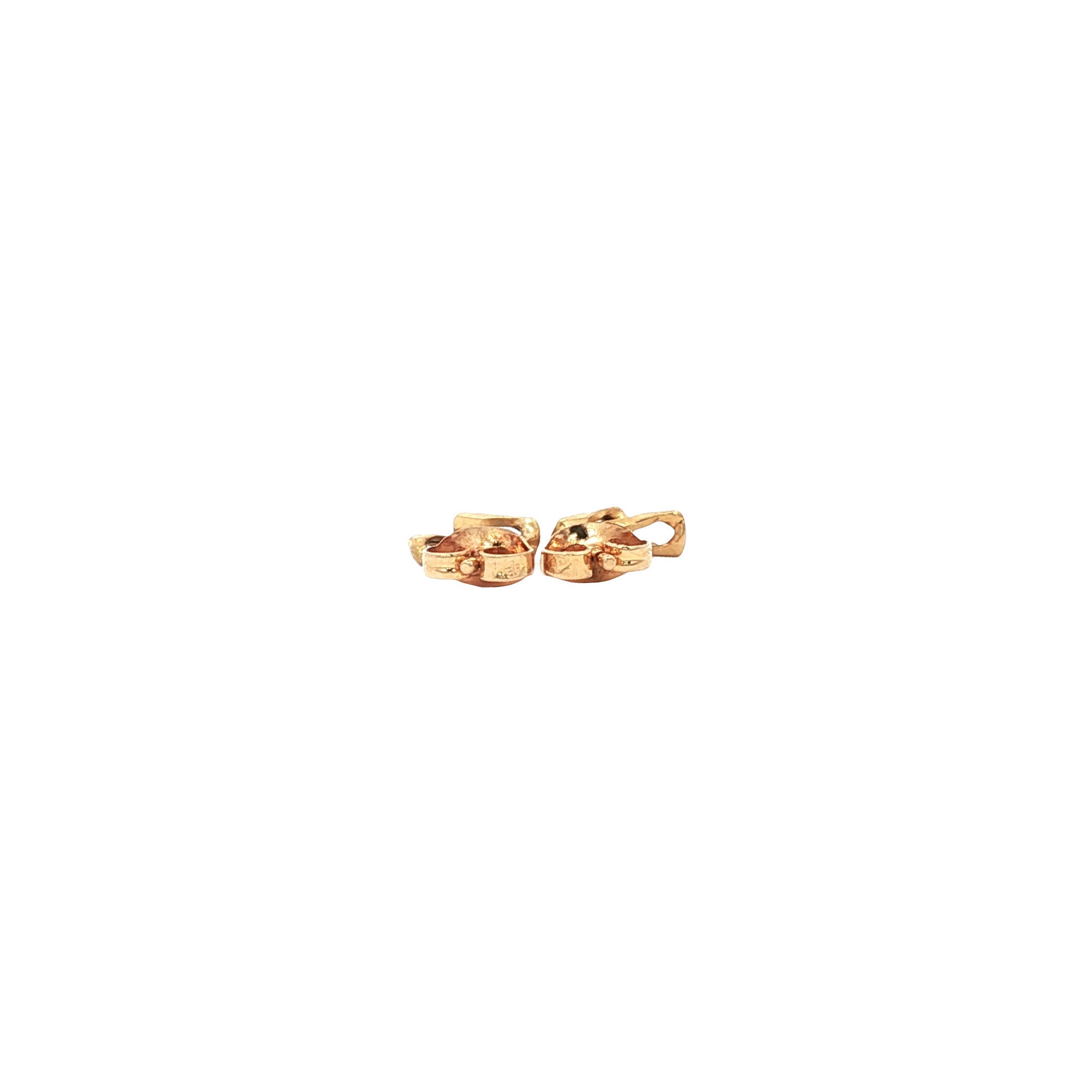 Rose gold stud earrings with pendant 18 karat
