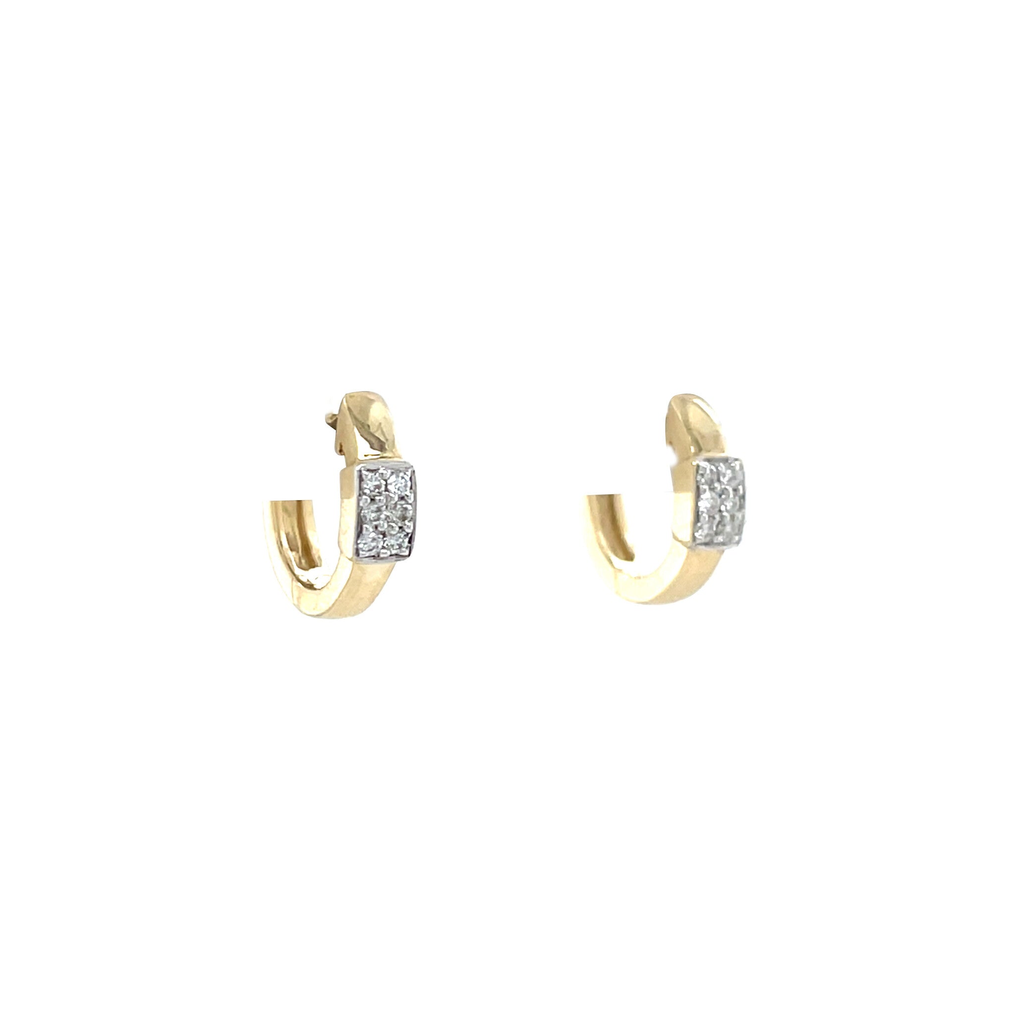 Gouden klapcreolen met diamant 14 karaat