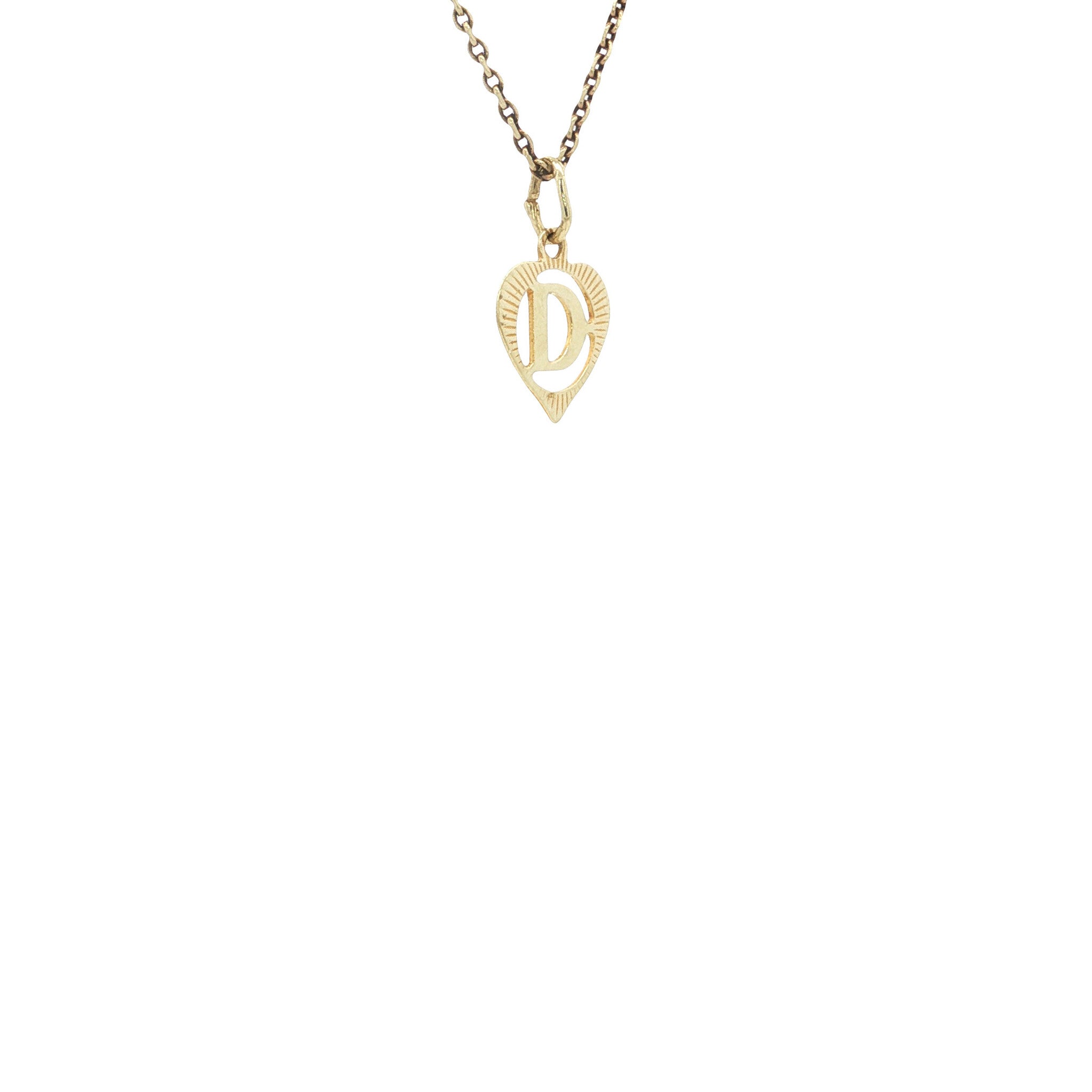 Gold pendant letter D 14 karat