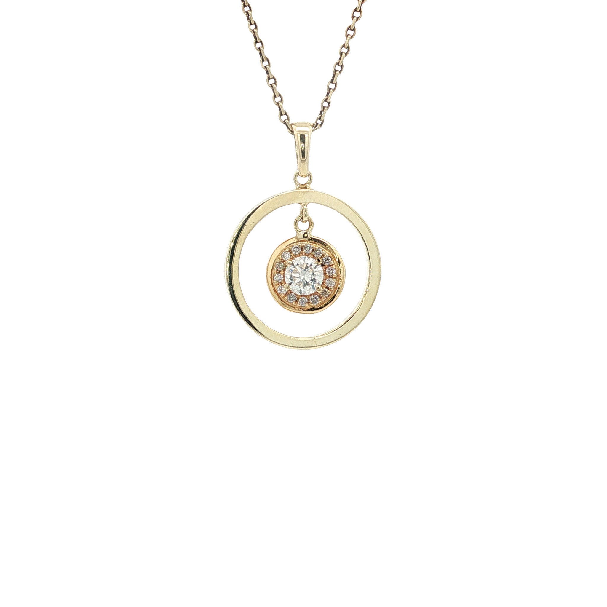 Gold pendant with diamond 14 karat