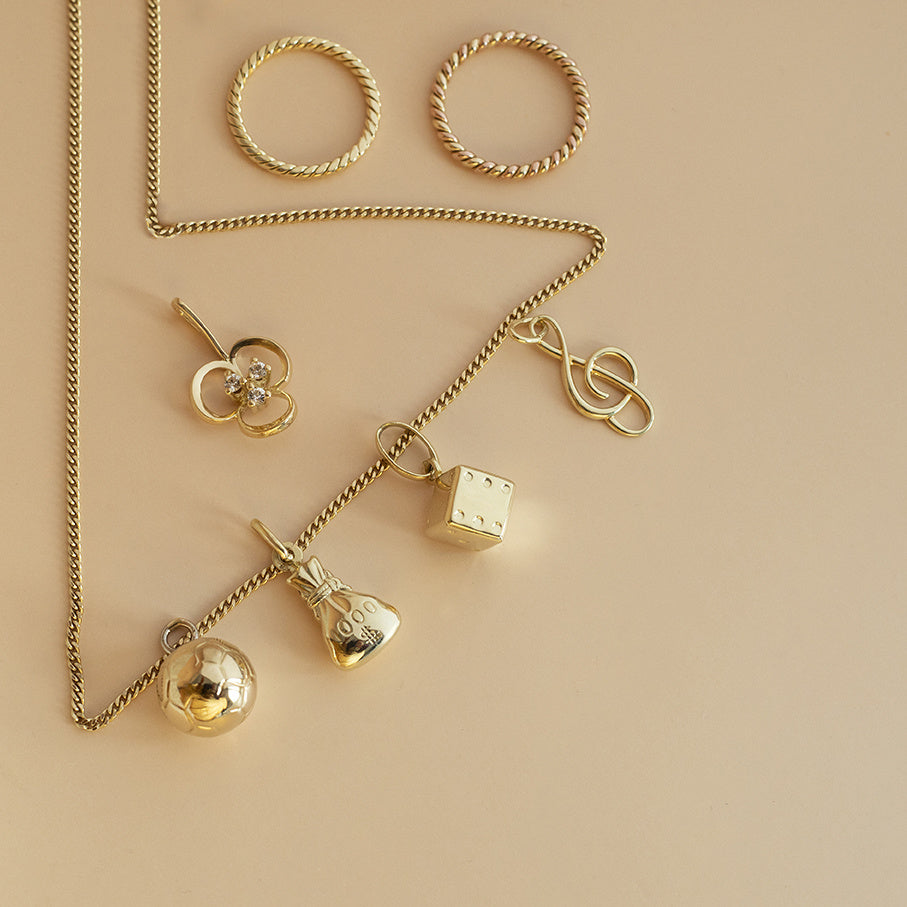 Gold football pendant 14 karat