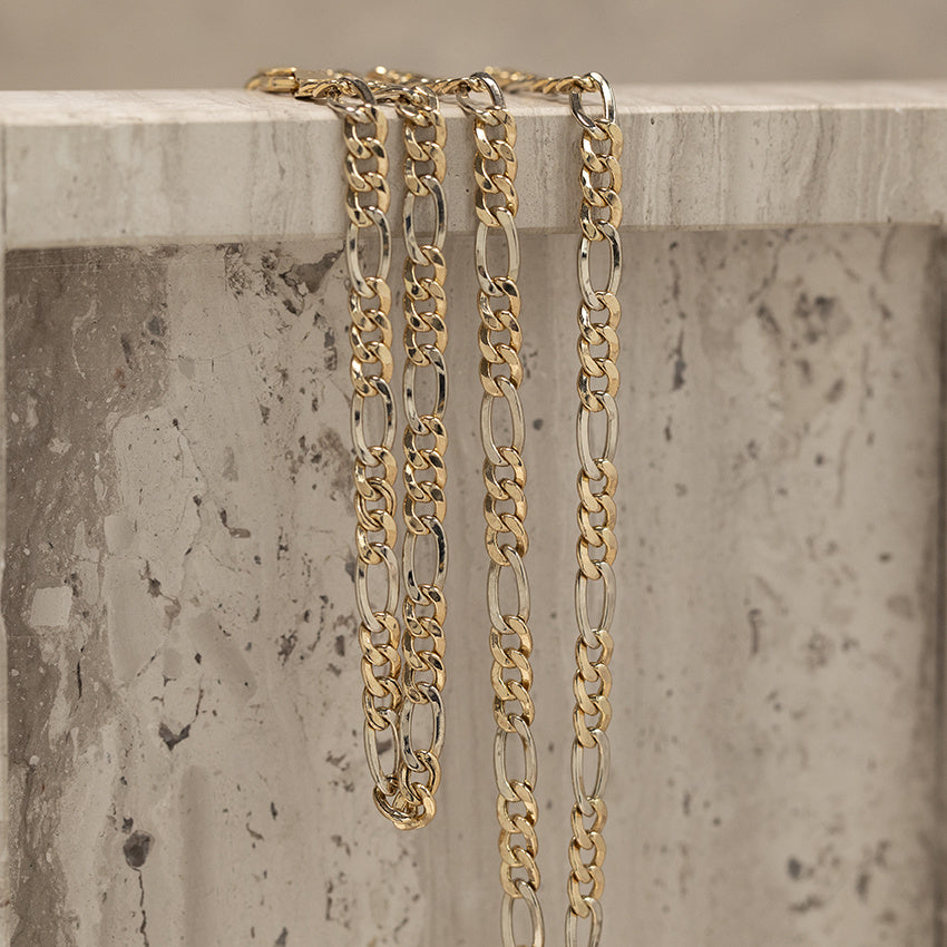 Gold Figaro necklace 61 cm 14 karat
