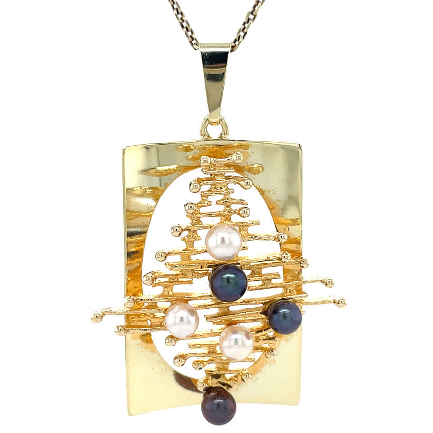 Gold pendant with pearl 14 karat