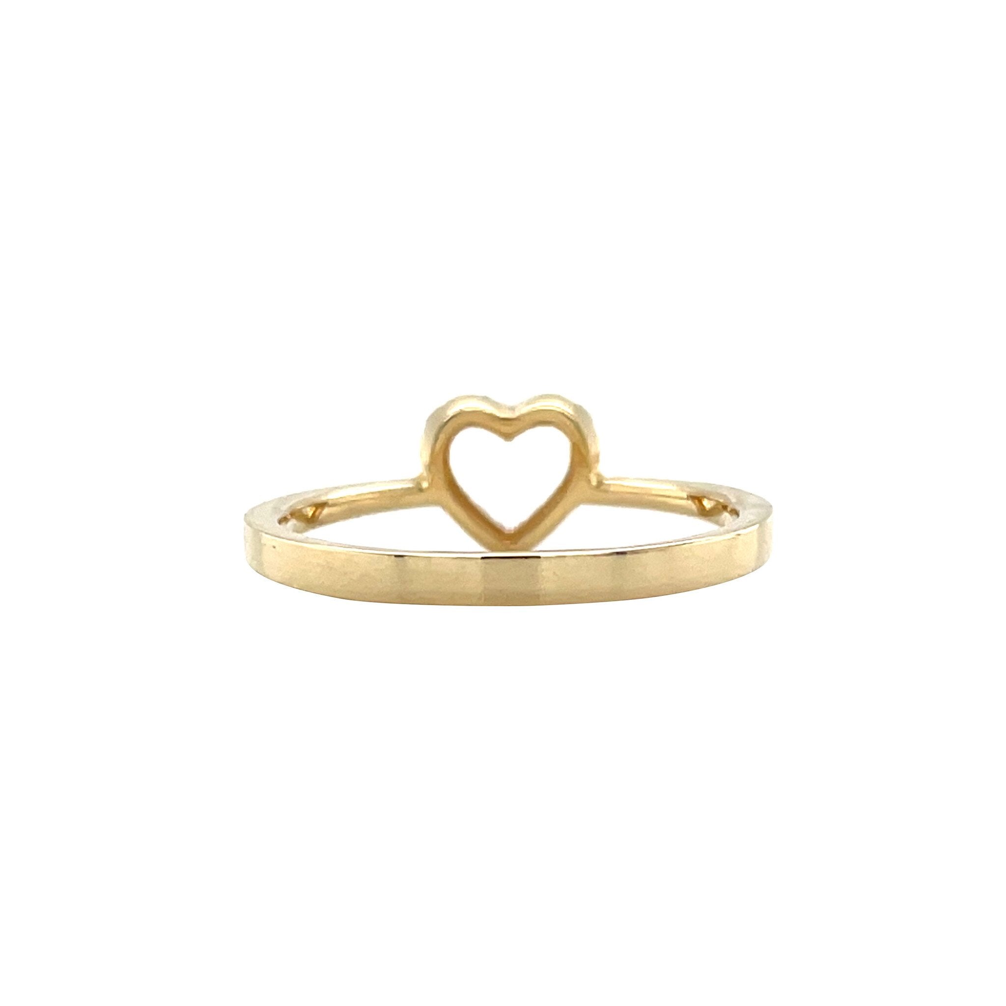 Gouden hart ring met diamant 14 karaat* nieuw