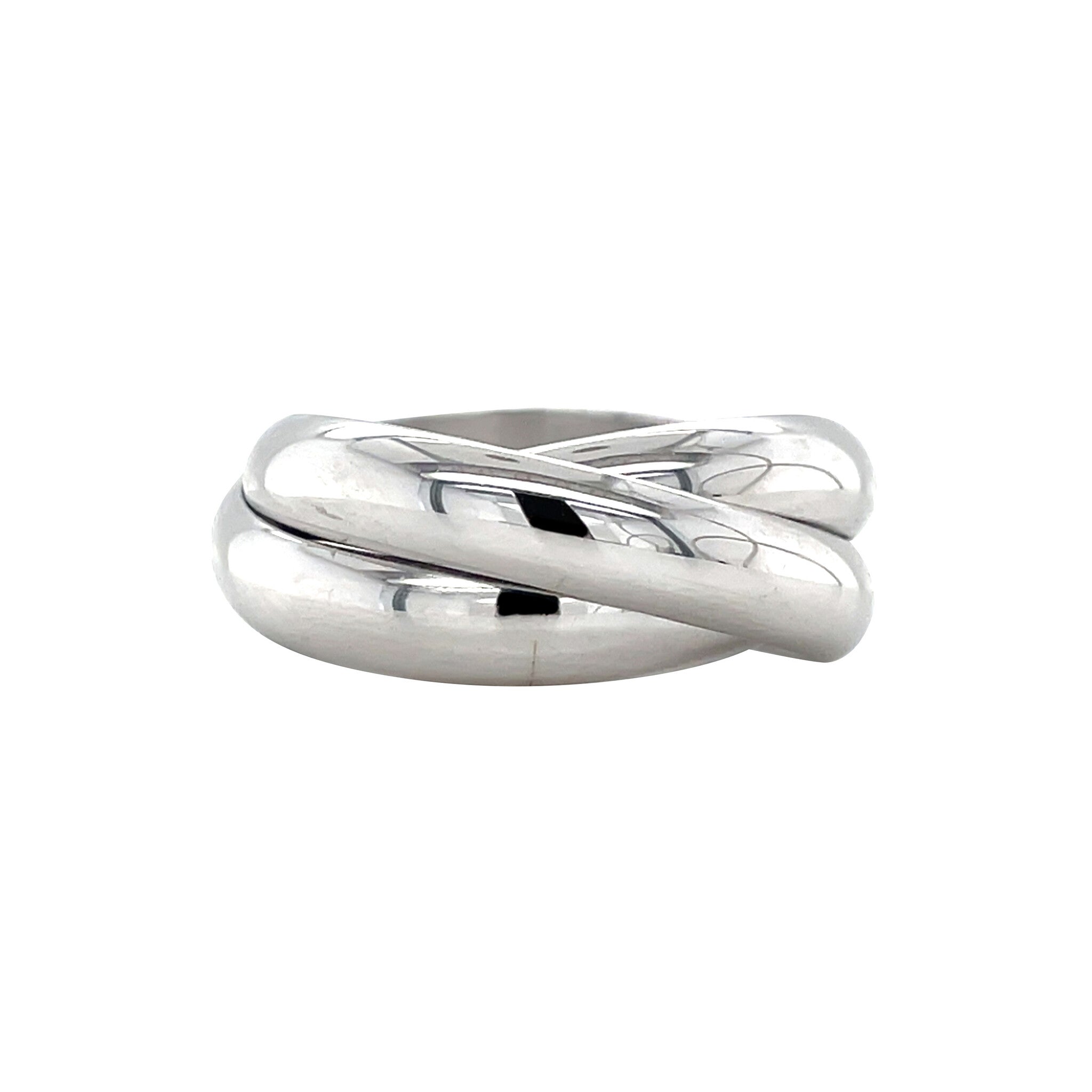 White gold trinity ring 18 kt