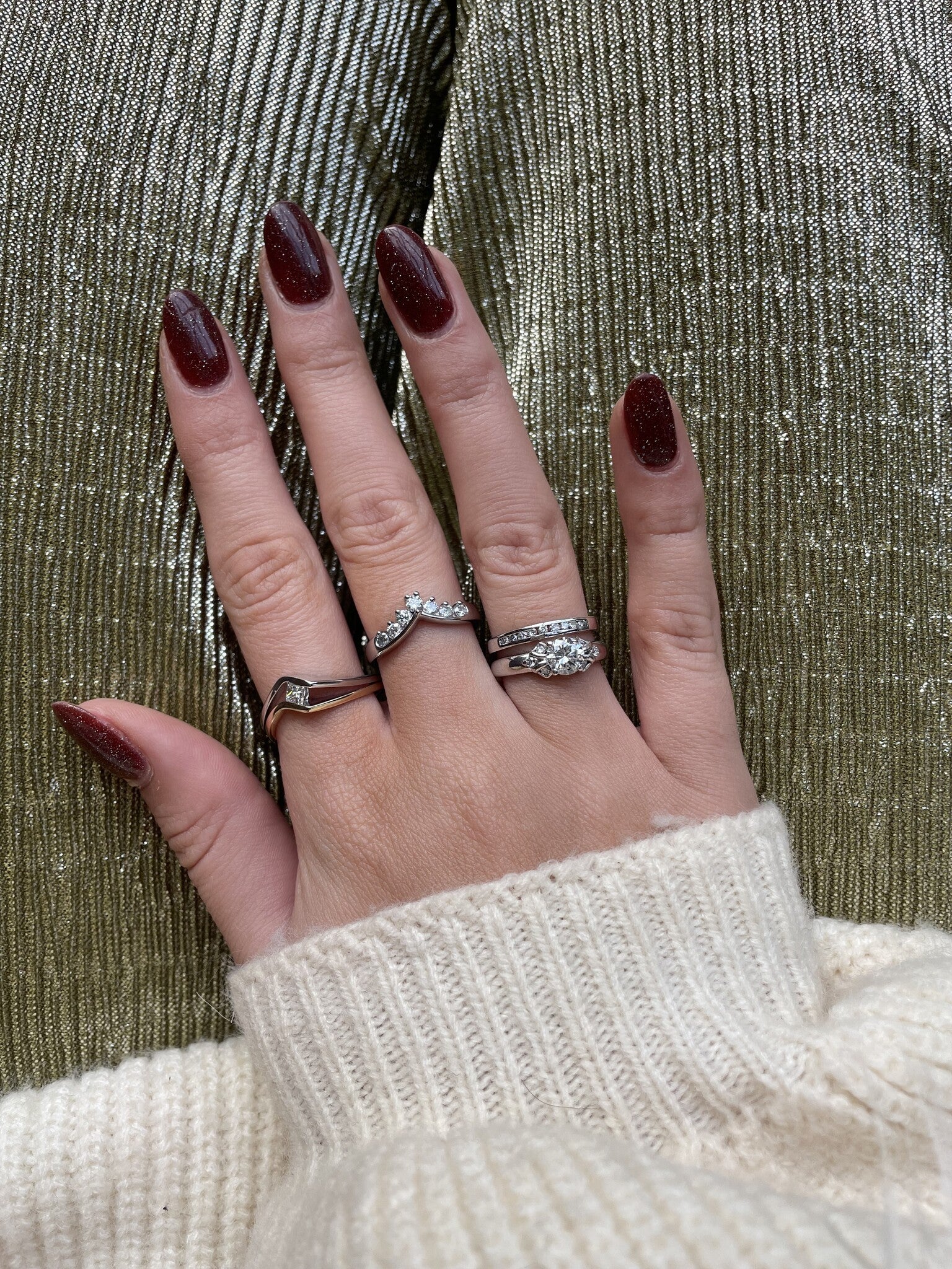 Gold ring with princess-cut diamond 14 karat