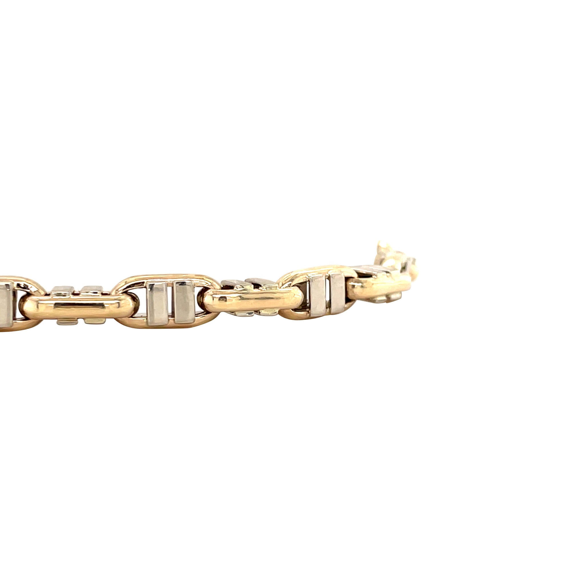 Gold bracelet bicolour 20 cm 14 karat