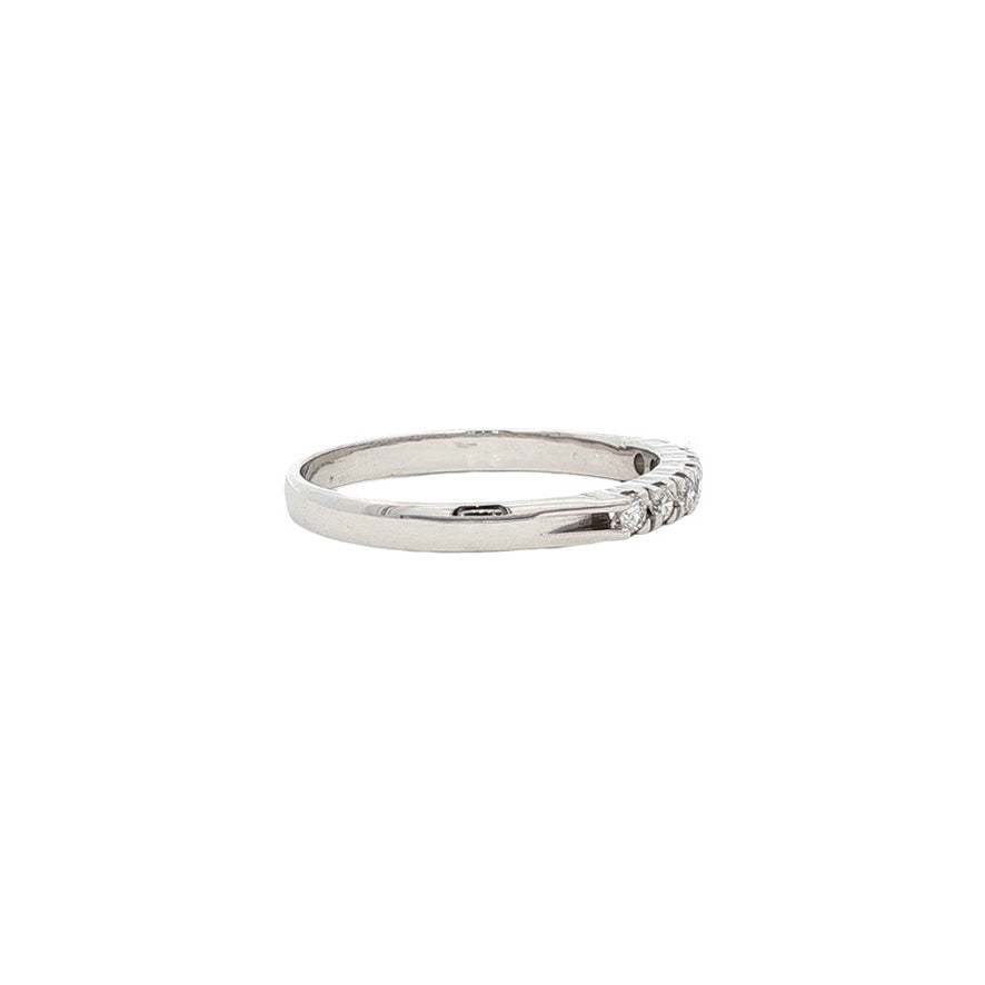 Witgouden rijring met diamant 14 karaat