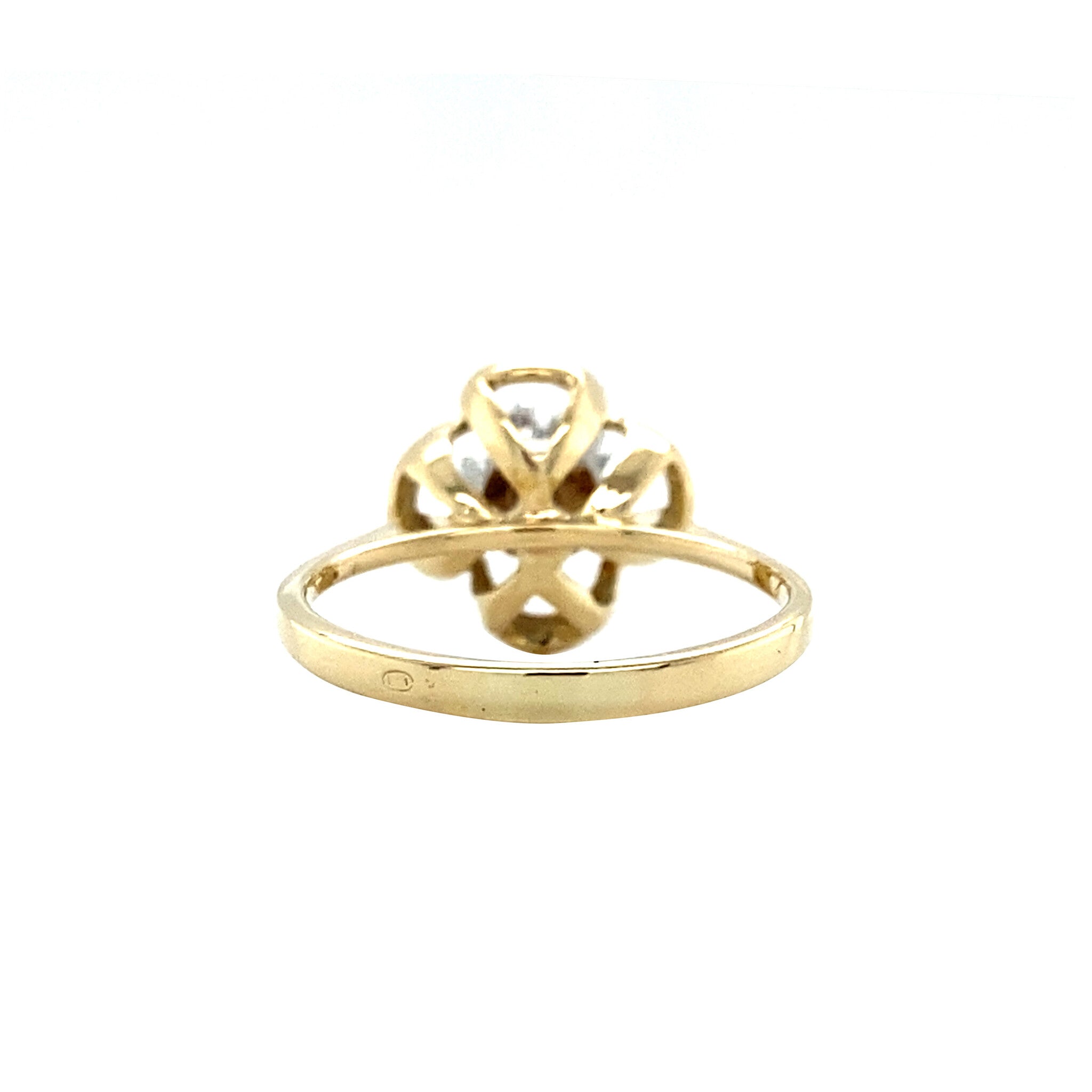 Gold entourage ring with diamond 14 karat