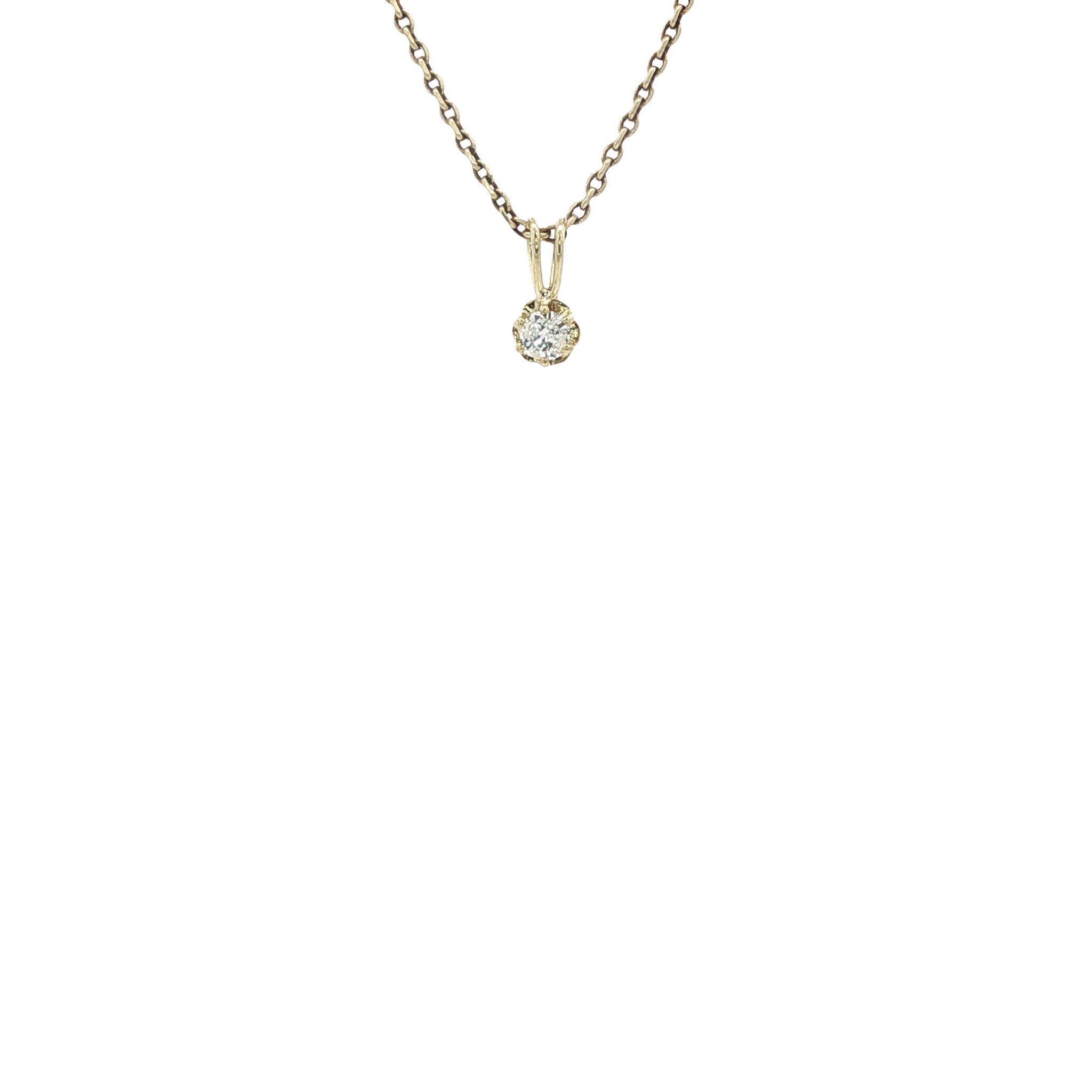 14 karat gold solitaire pendant with diamond