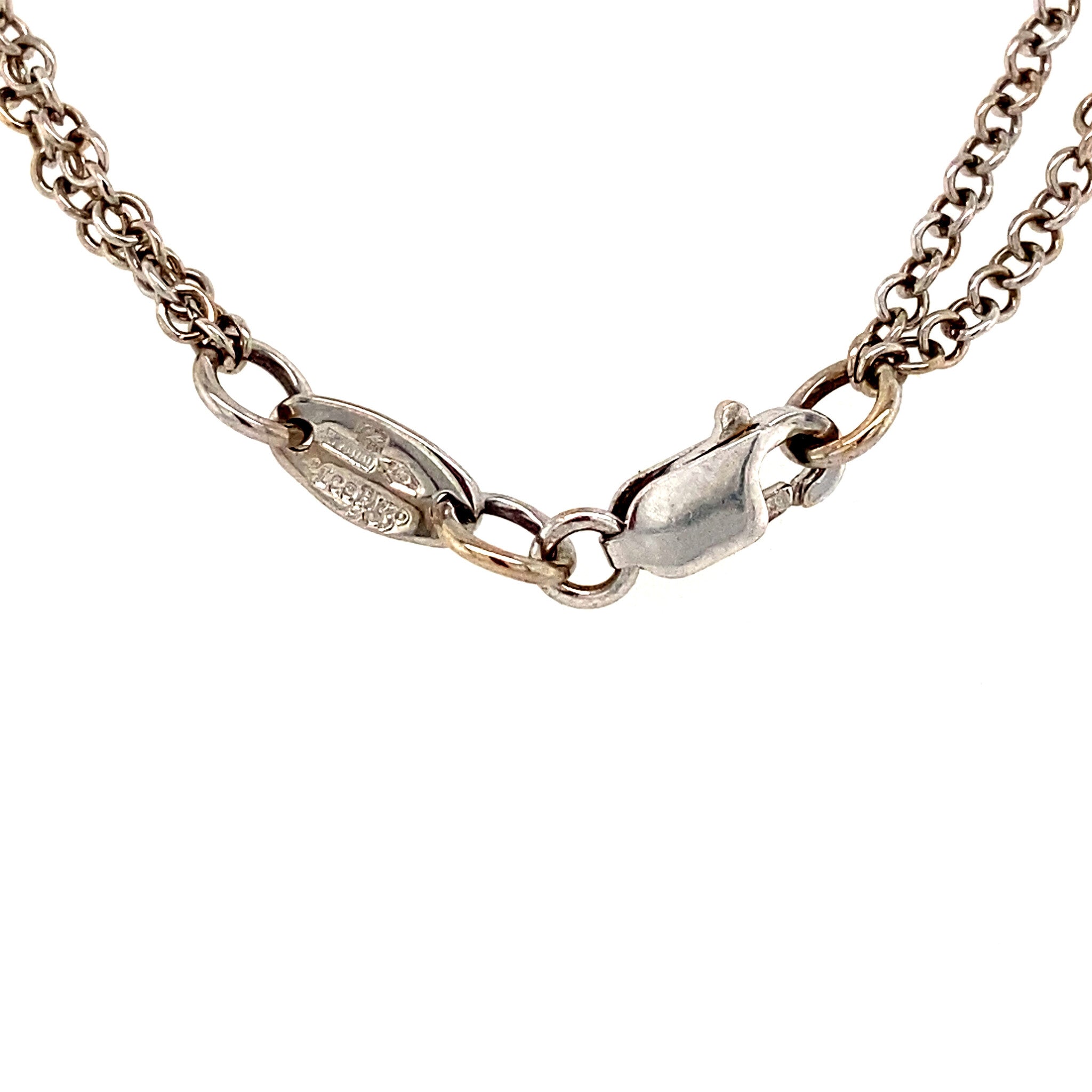 White gold anchor choker with diamond 41.5 cm 18 karat