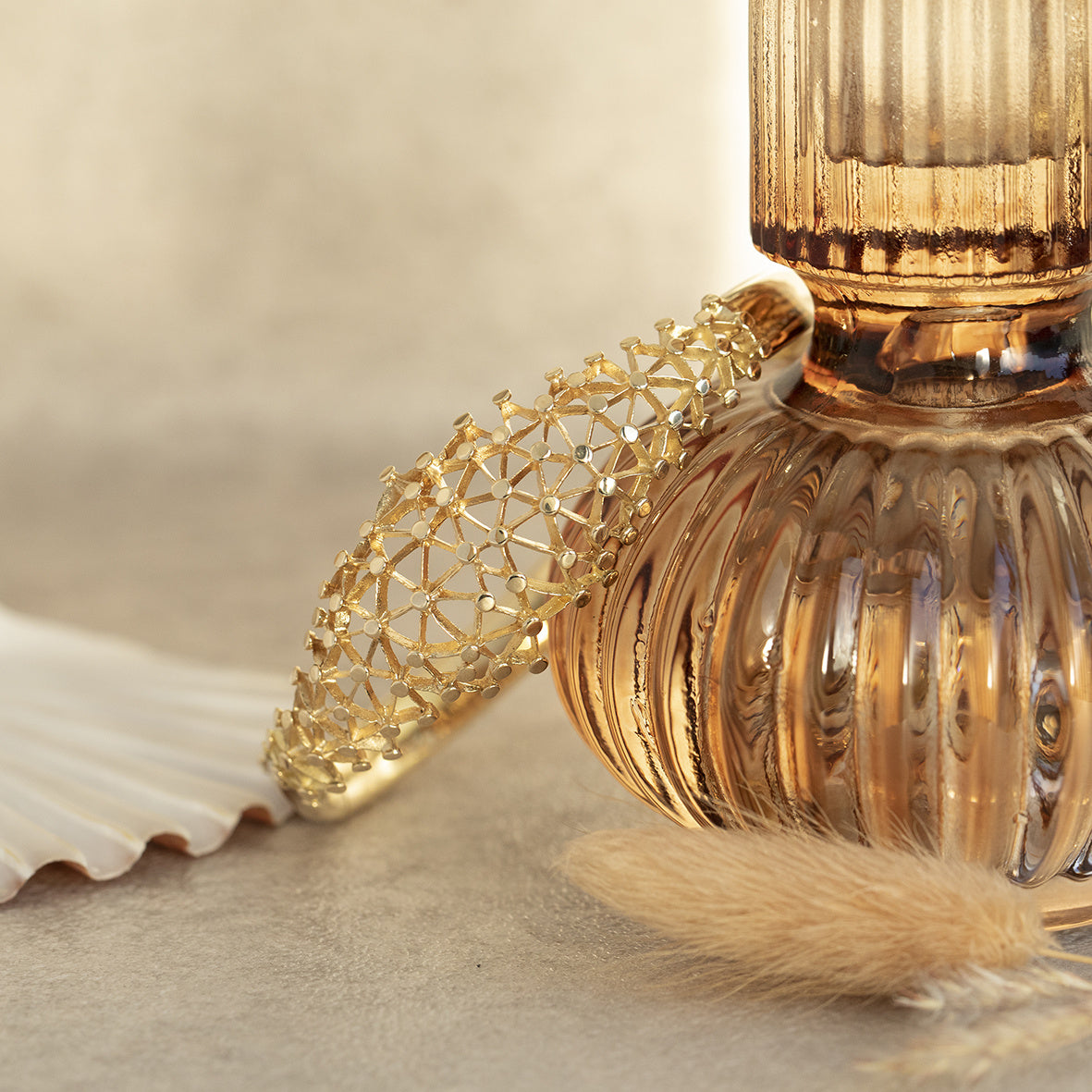 Gold constellation bangle 14 karat