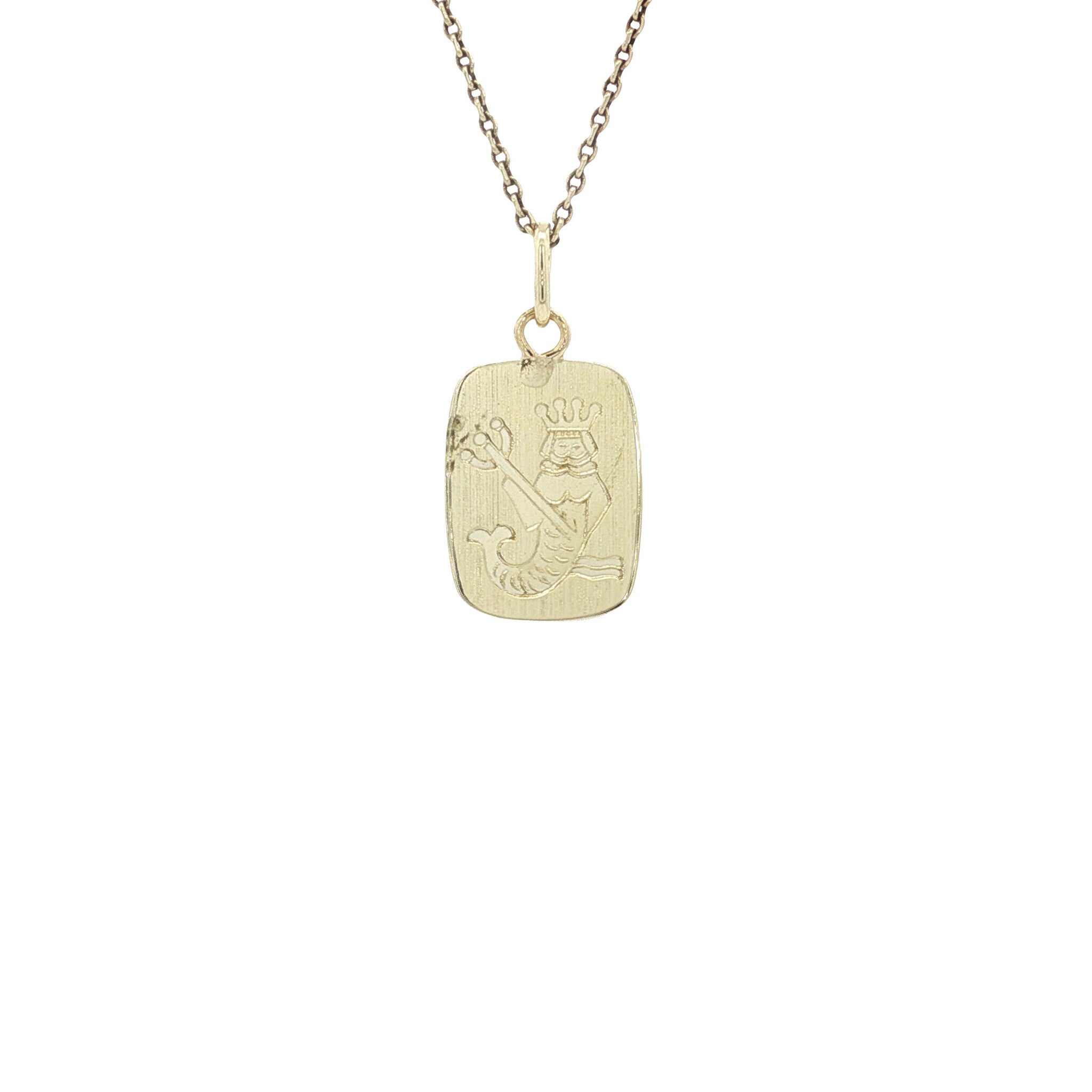 Gold Aquarius pendant 14 karat