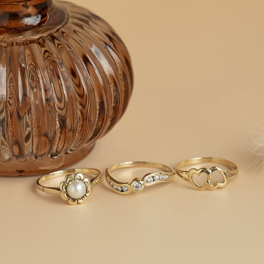 Gouden ring met zirkonia 14 karaat