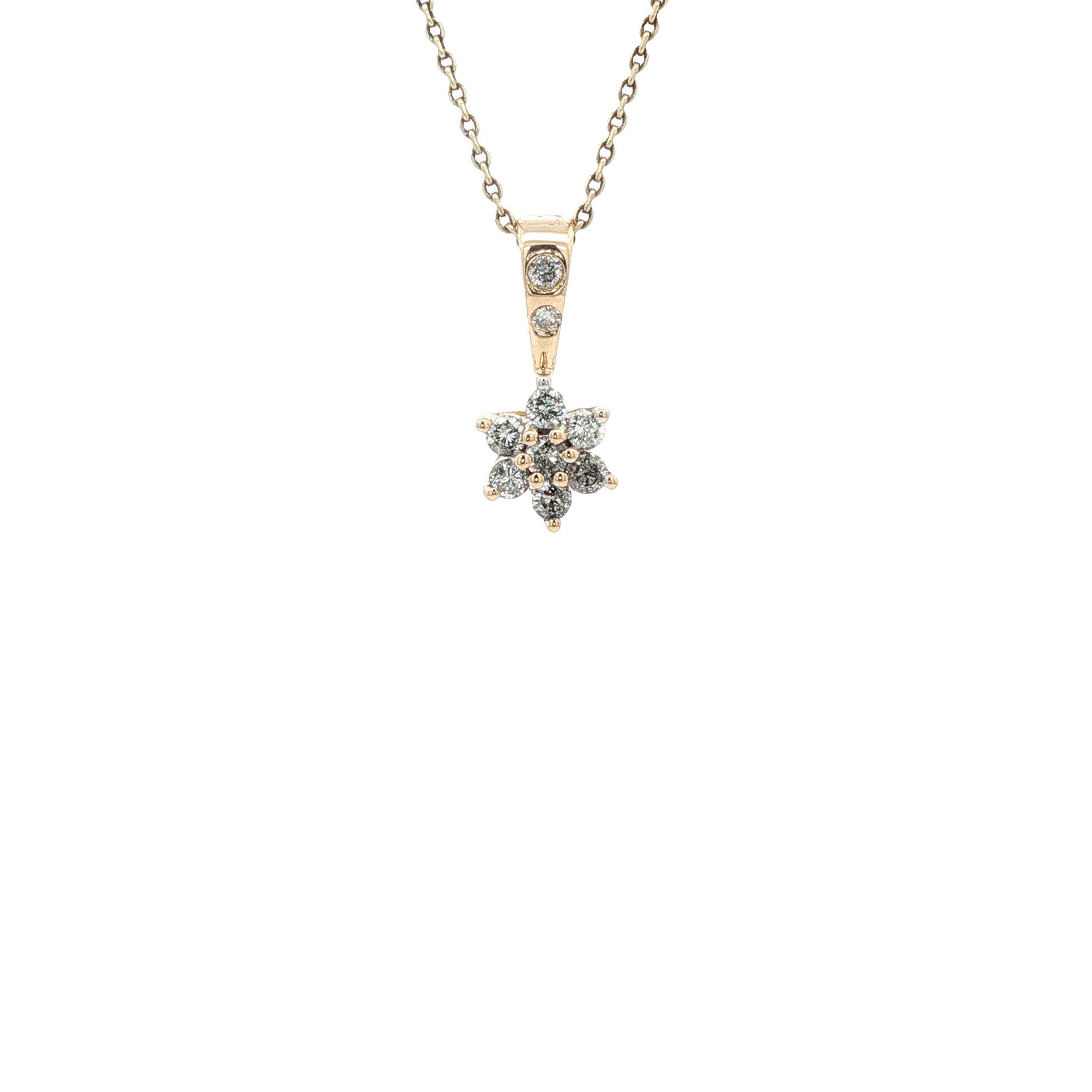 Golden entourage pendant with diamond 14 karat