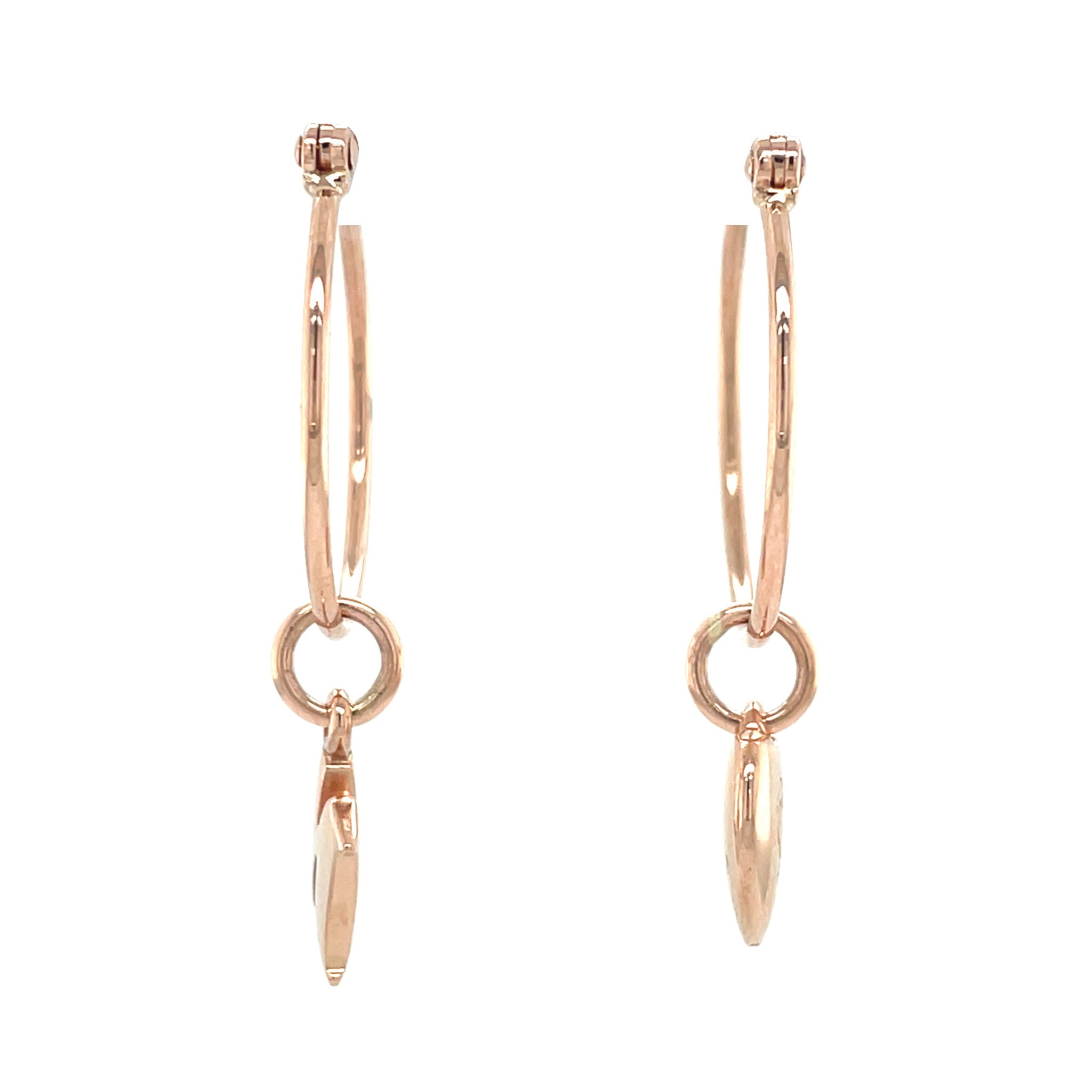 Rose earrings with pendant 9 karat