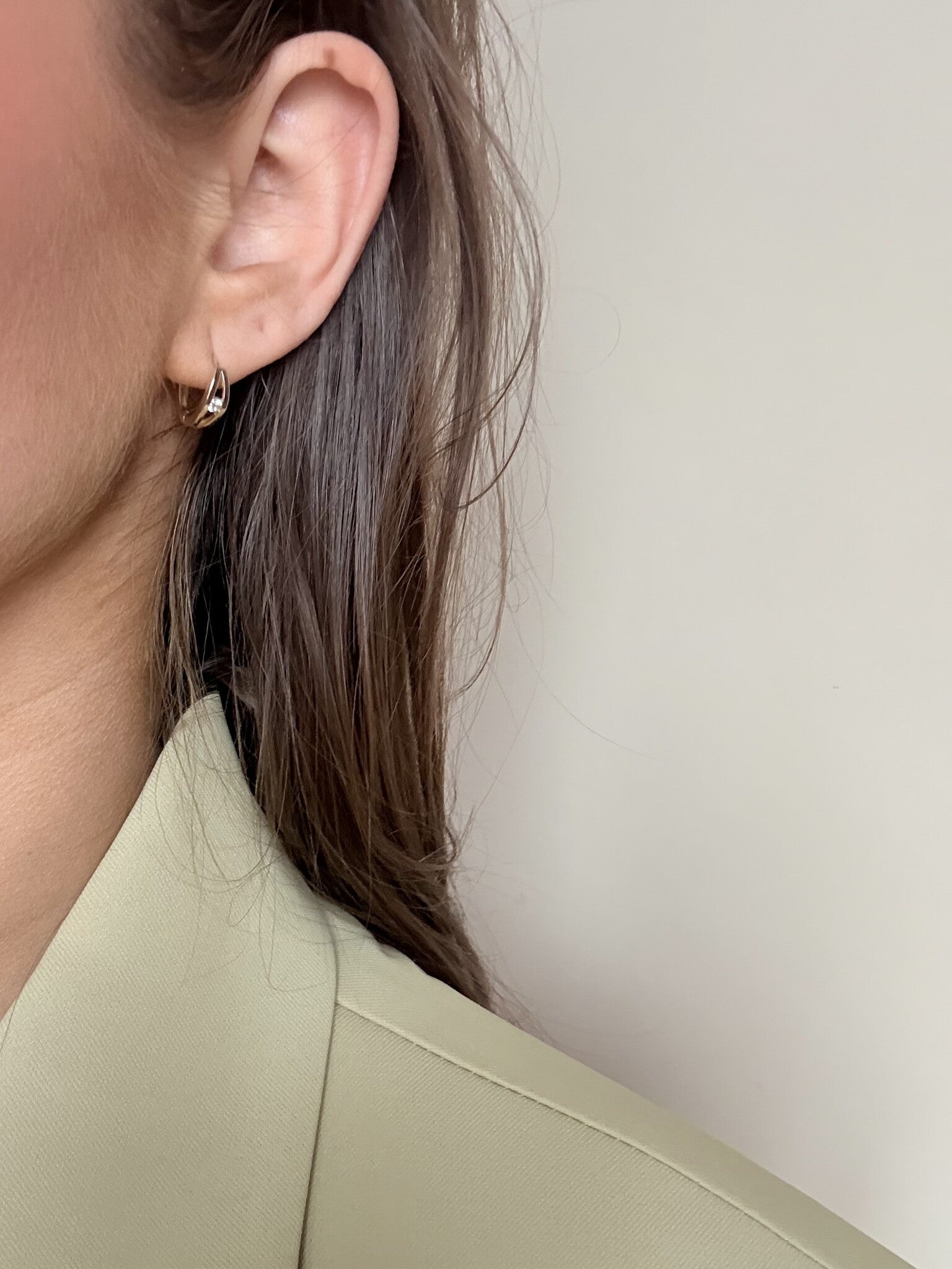 Gold earrings with zirconia 14 karat