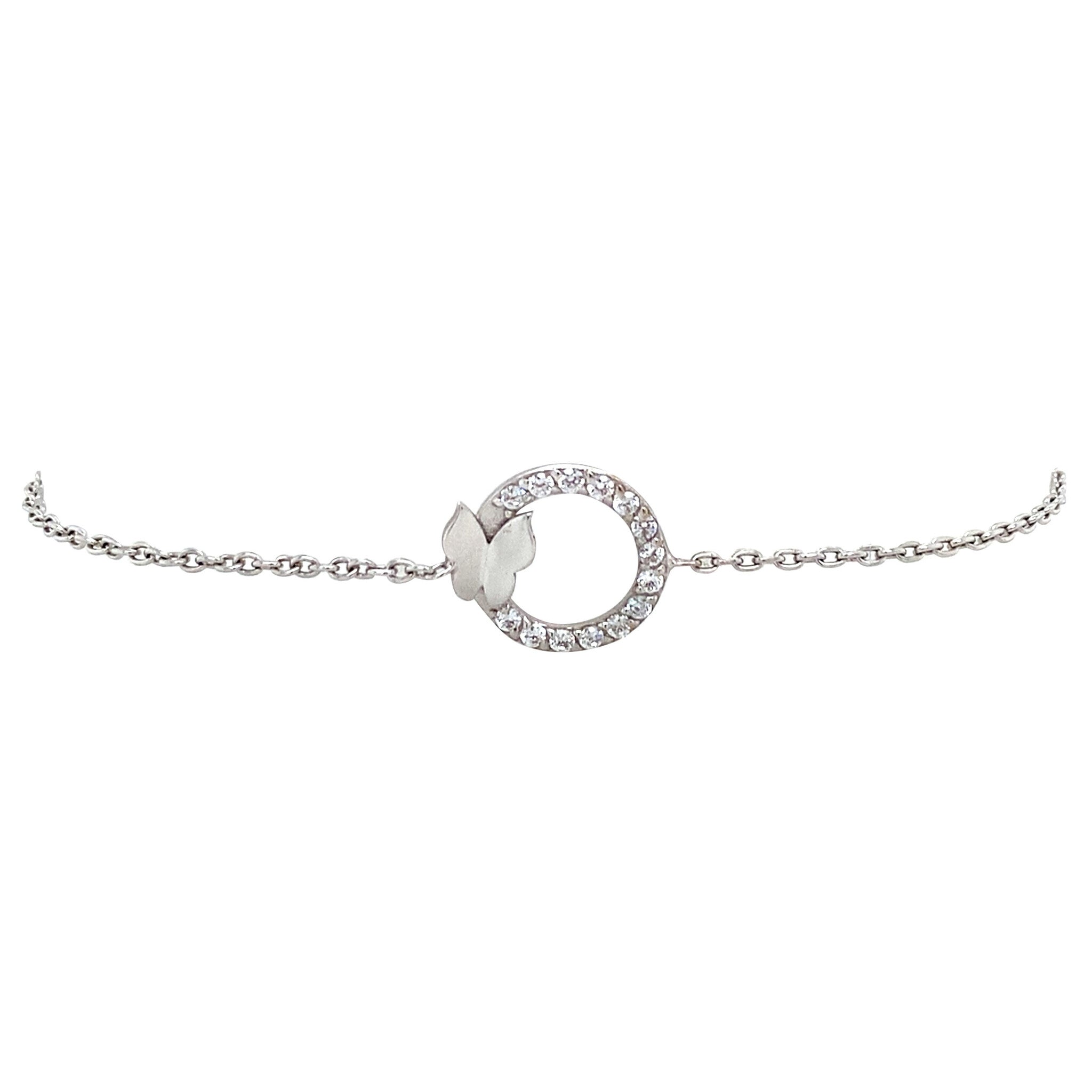 White gold bracelet with zirconia 17-18.5 cm 18 karat