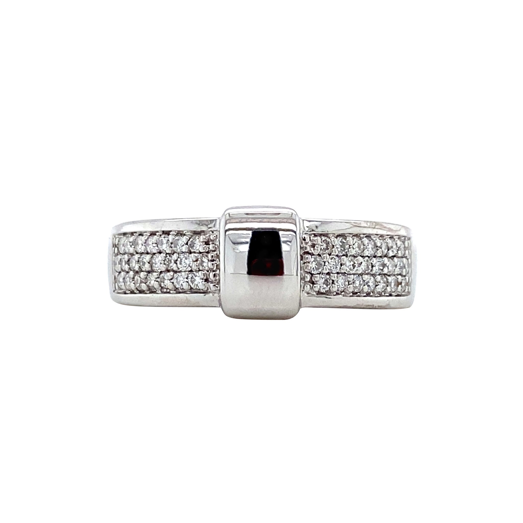 White gold ring with diamond 14 karat