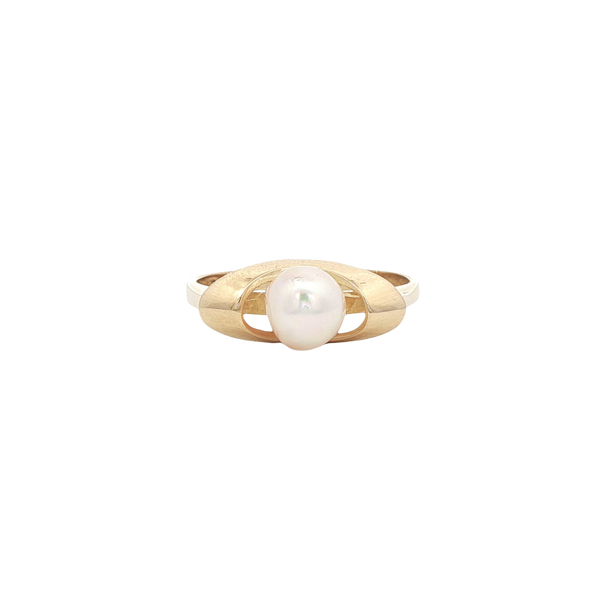 Gouden ring met parel 14 karaat