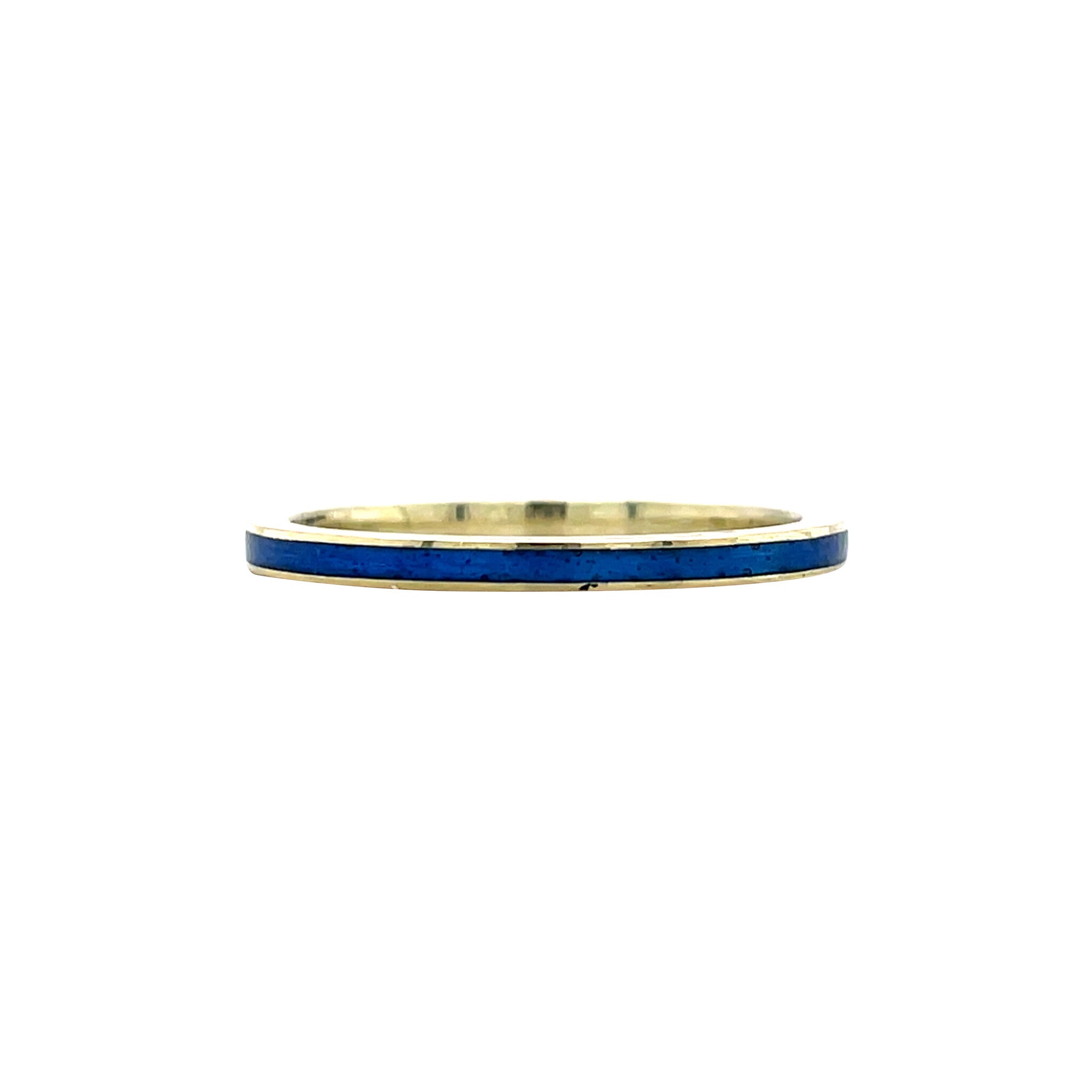 Gold ring with blue enamel 14 karat