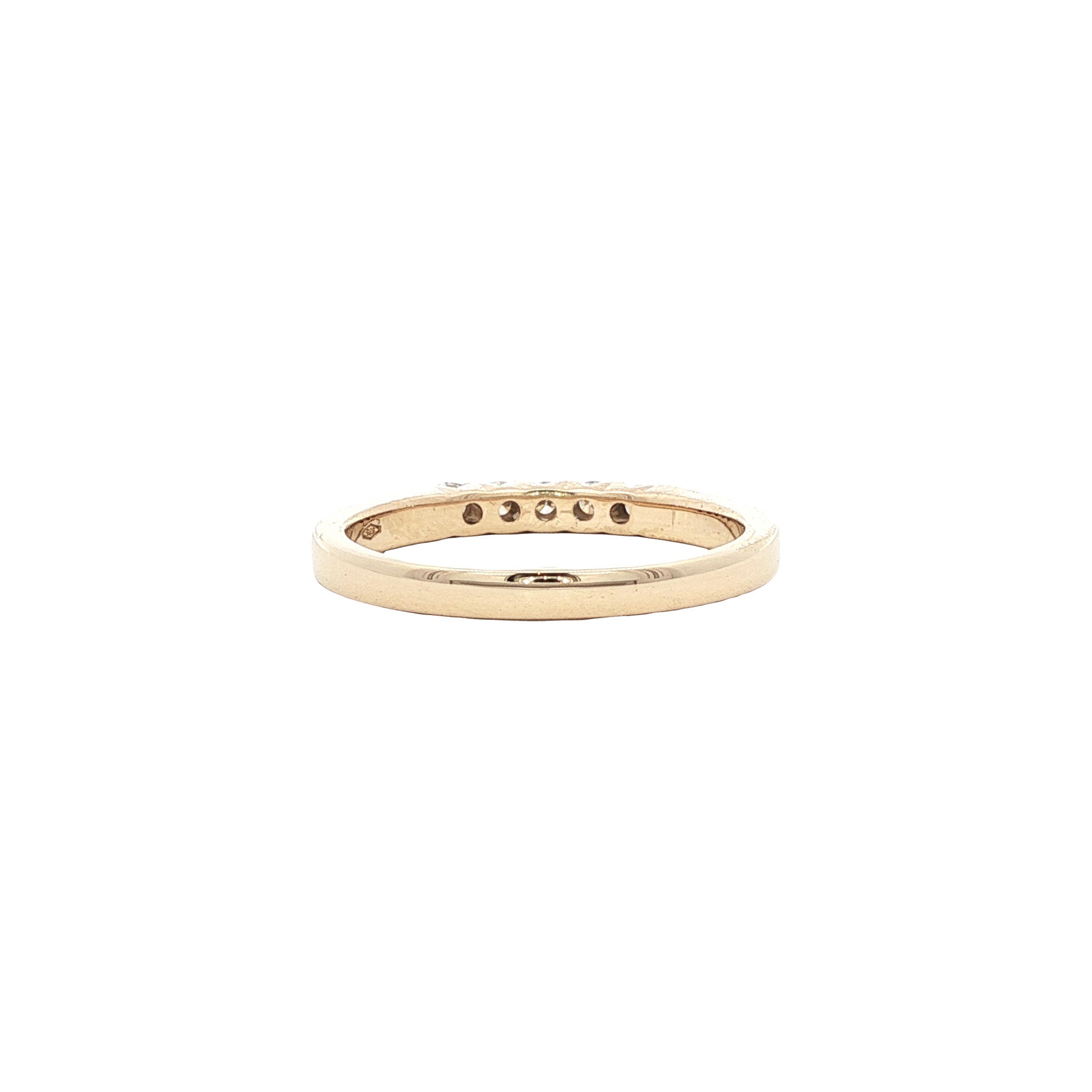 Gold row ring with diamond 14 karat