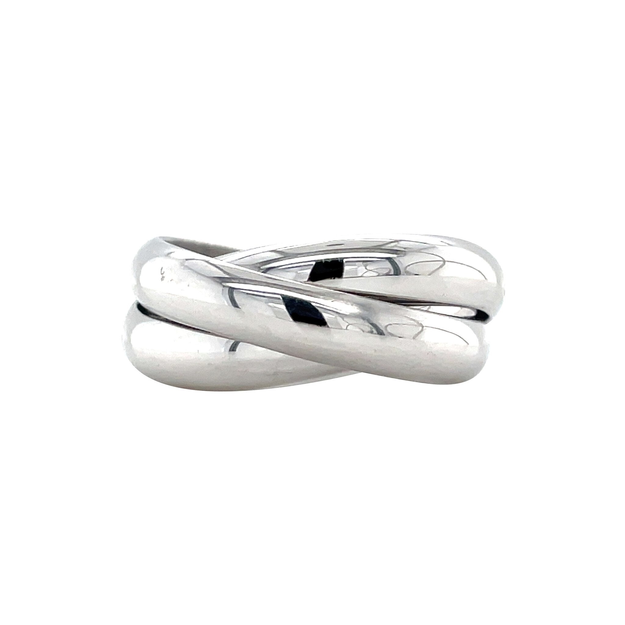 White gold trinity ring 18 kt