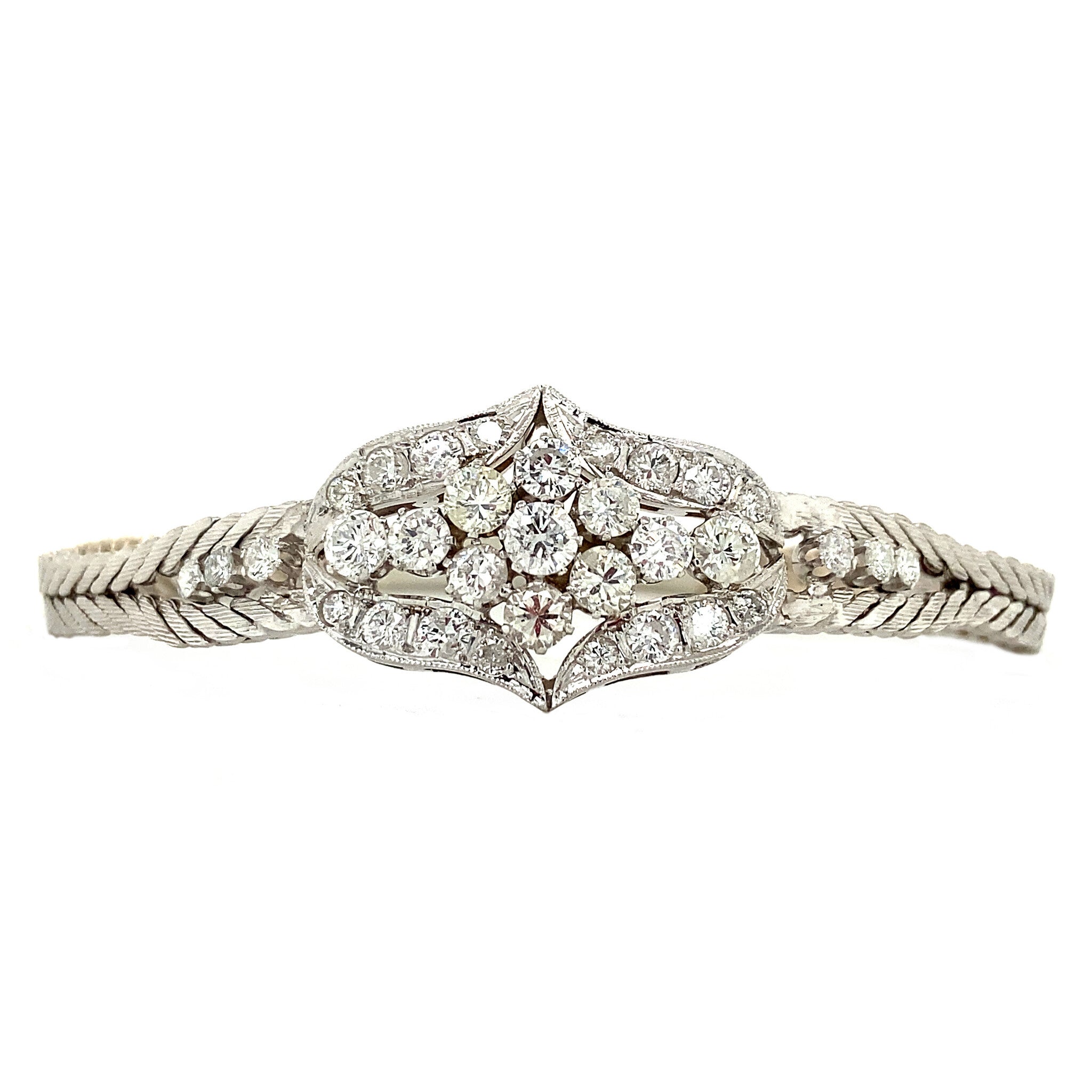 14 karat white gold bracelet with diamond