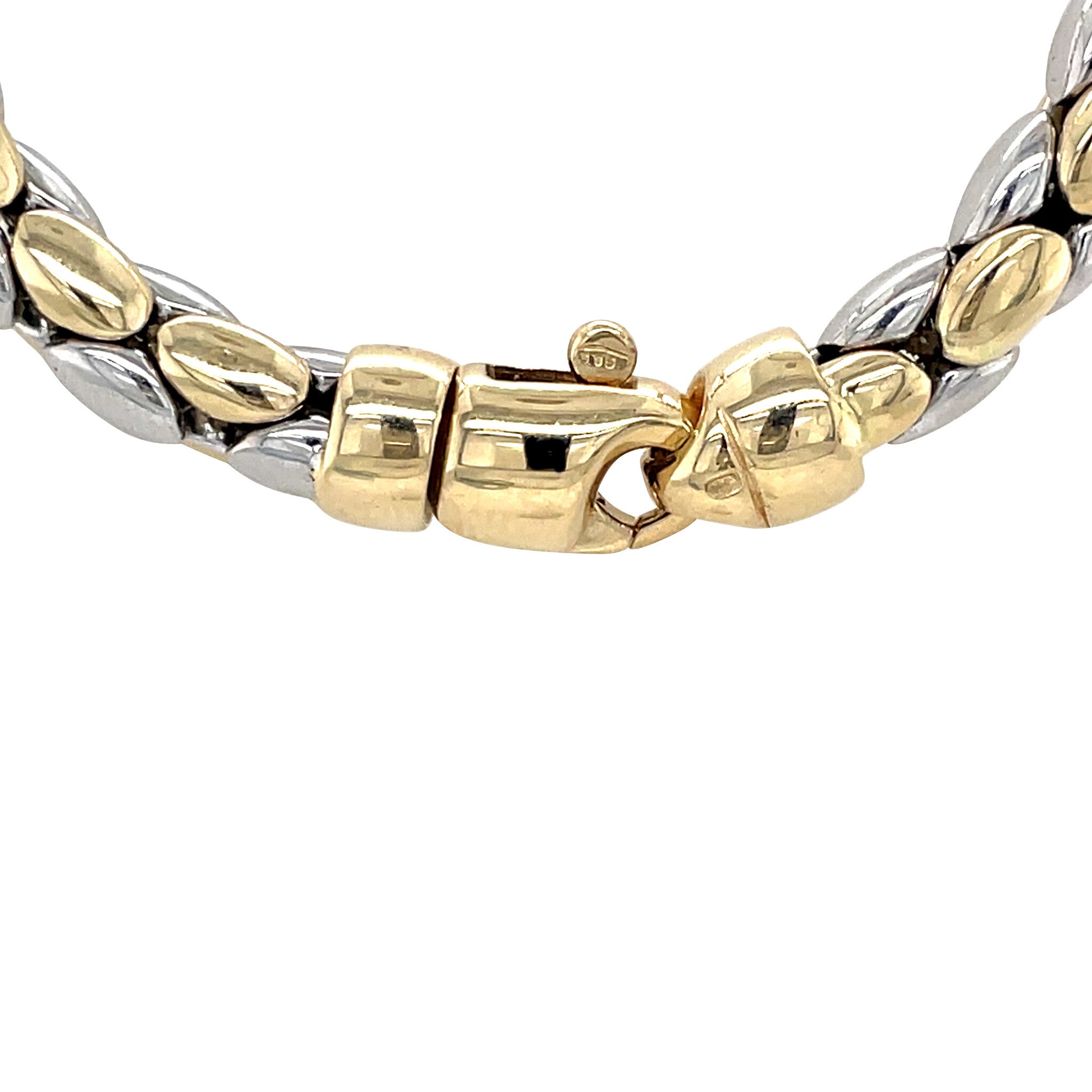 Gold choker bicolour 45 cm 14 karat