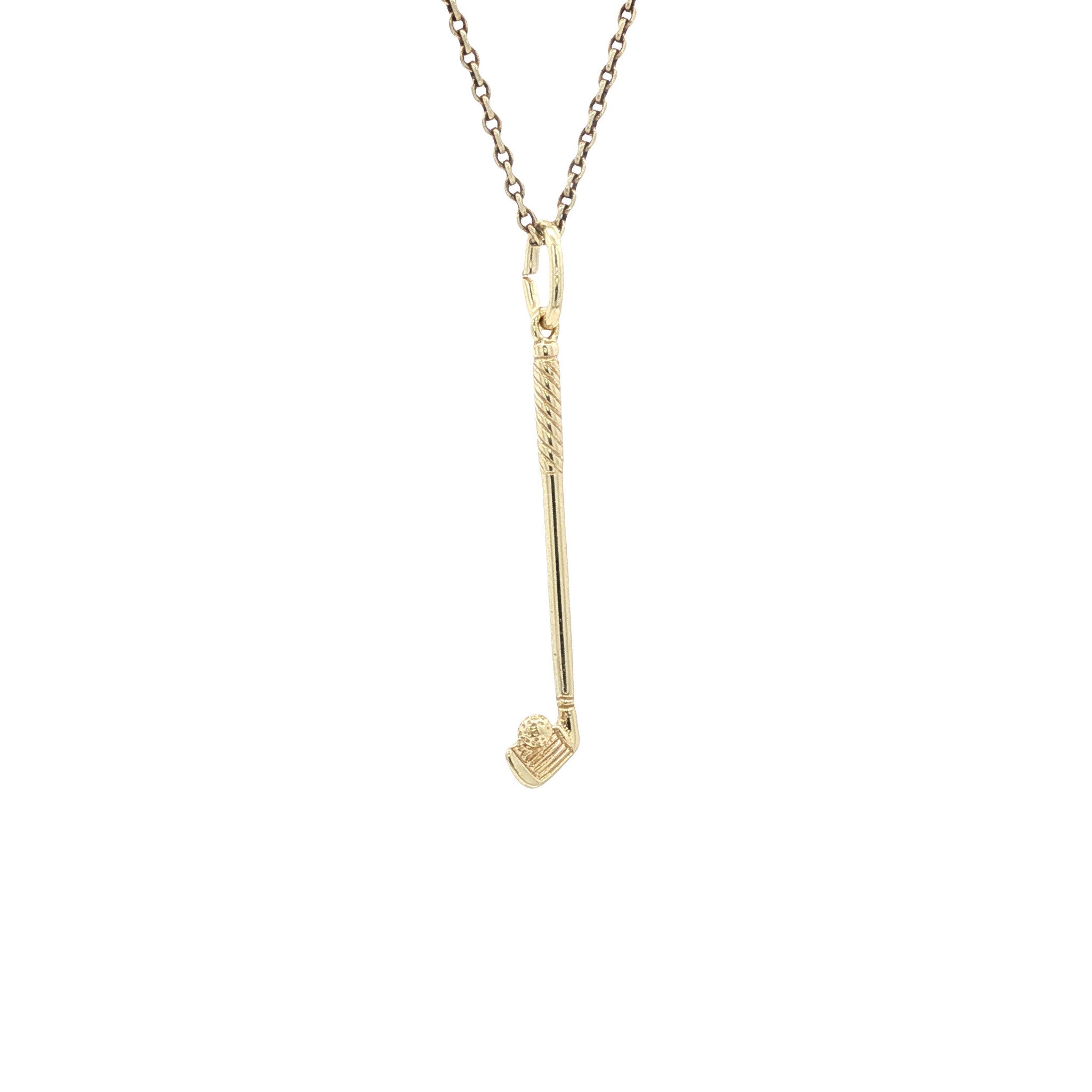 Gouden hanger hockeystick 14 karaat