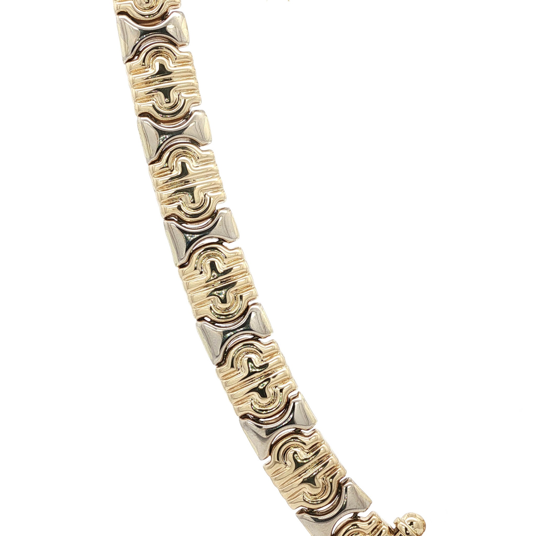 14 karat two-tone gold choker, 44 cm