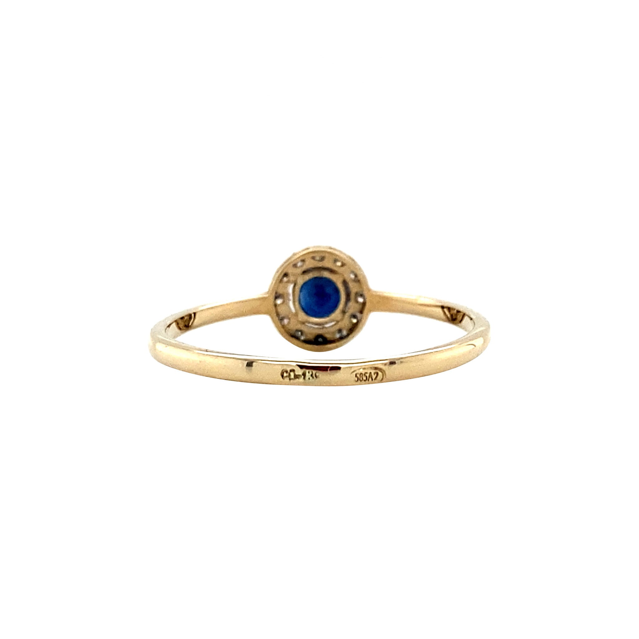 Gold entourage ring with sapphire and diamond 14 karat* new