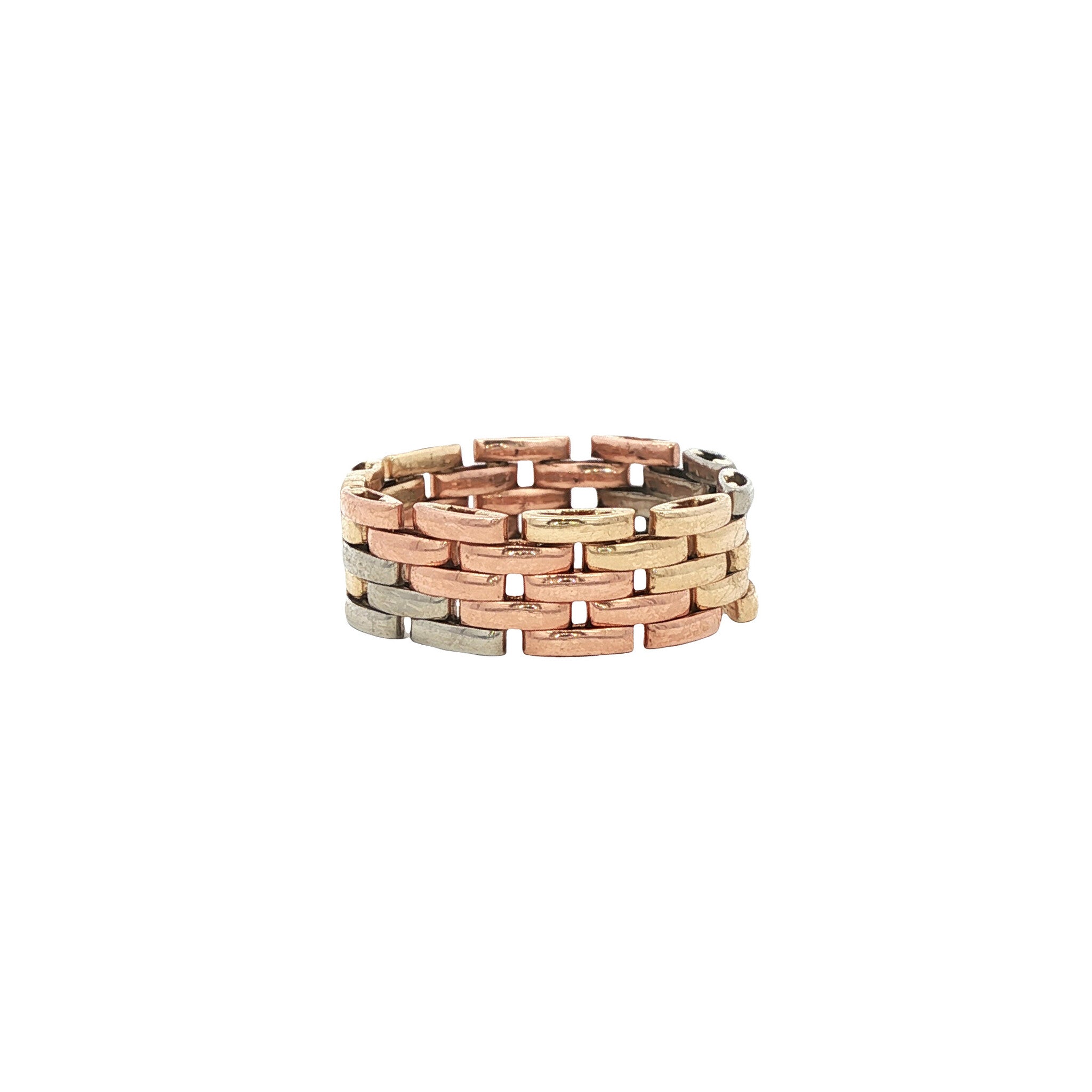 Tricolour gouden rolex ring 14 karaat