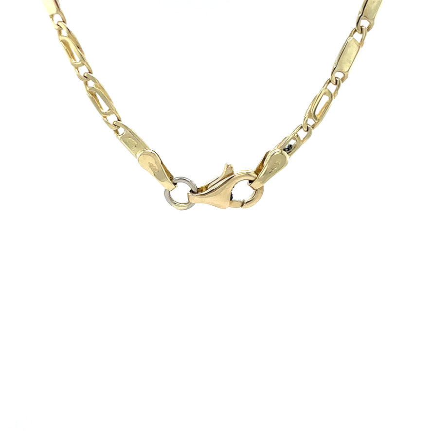 Gold necklace hawk's eye 46 cm 14 karat