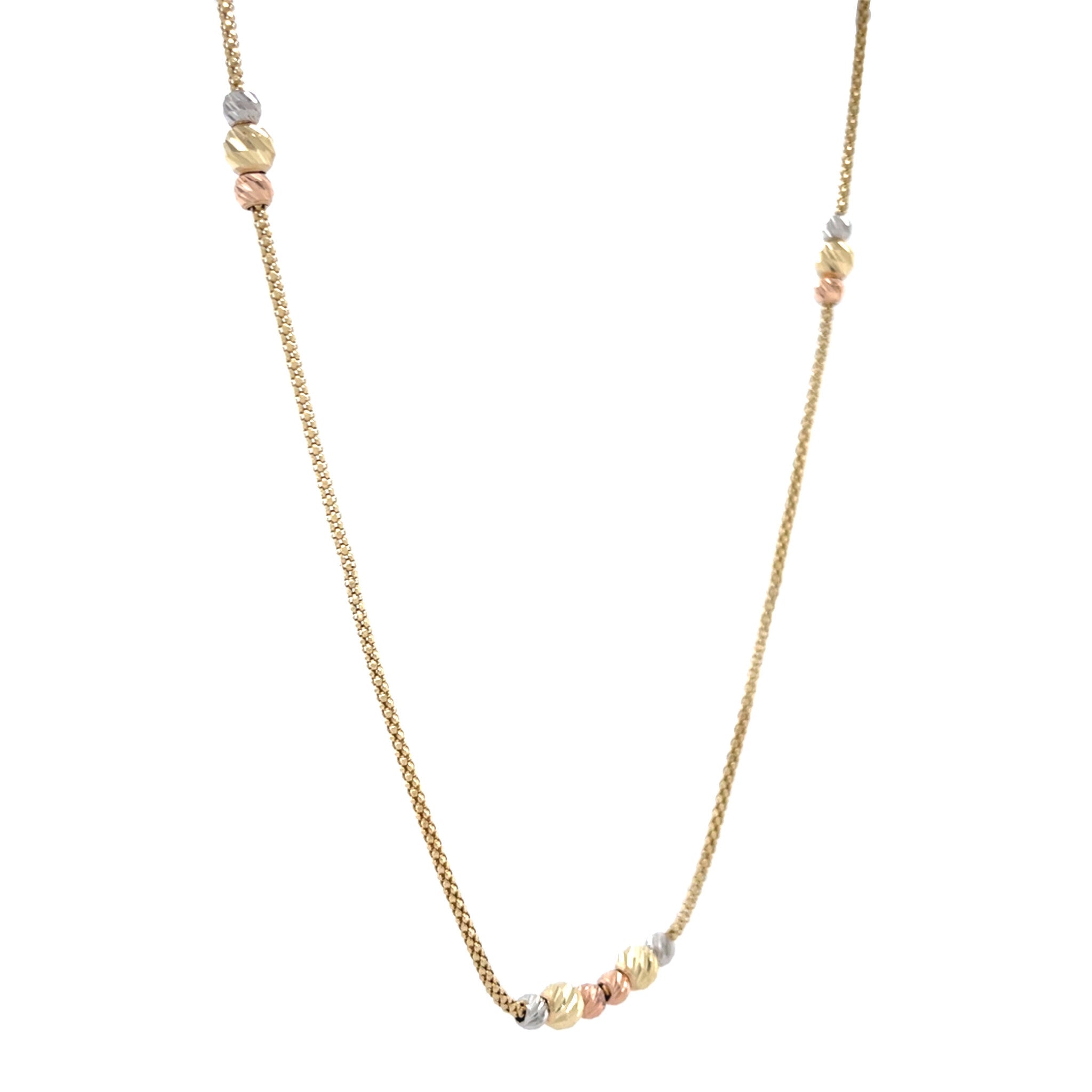 Tricolour gold necklace 58.5 cm 14 karat