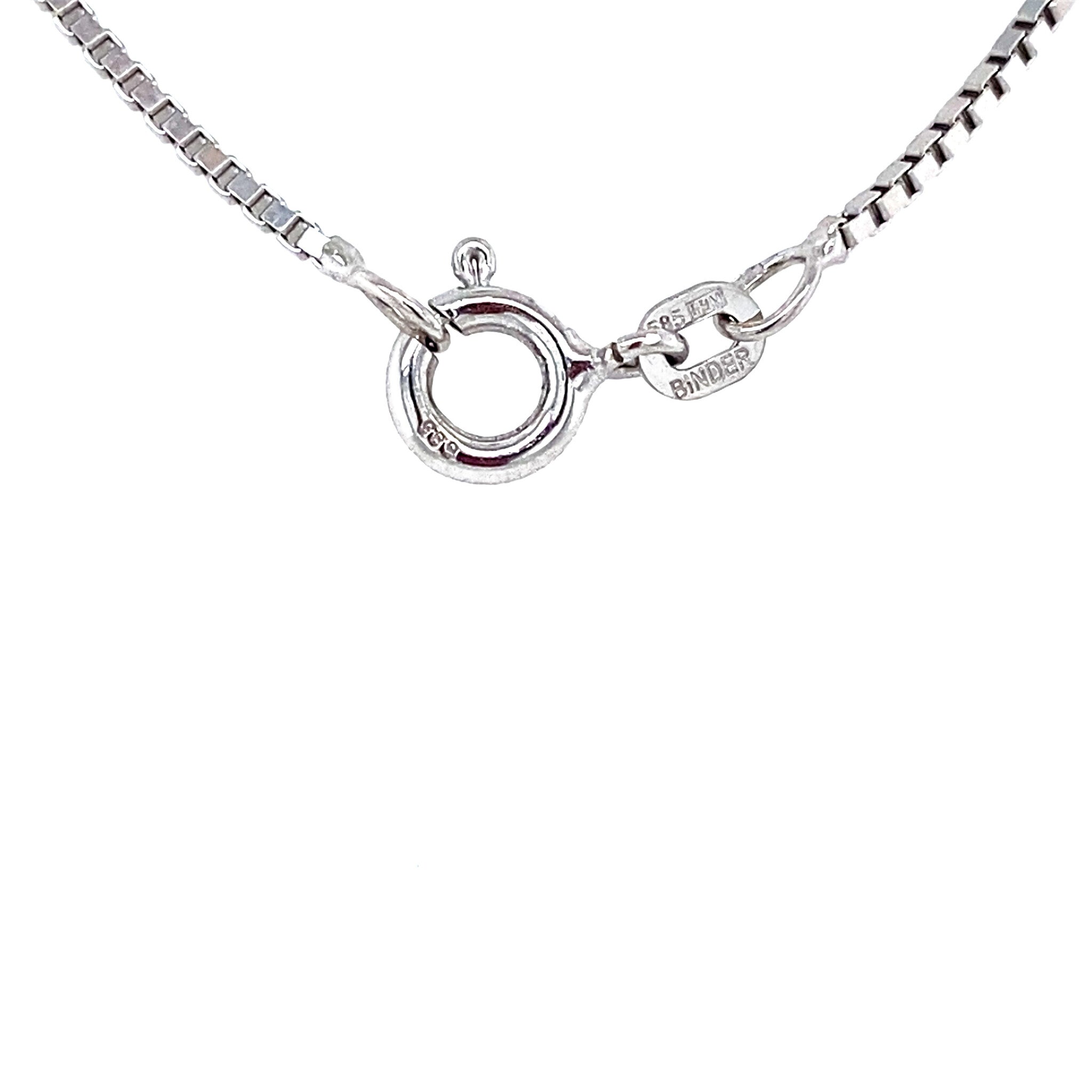 White gold necklace with zirconia pendant 42 cm 14 karat